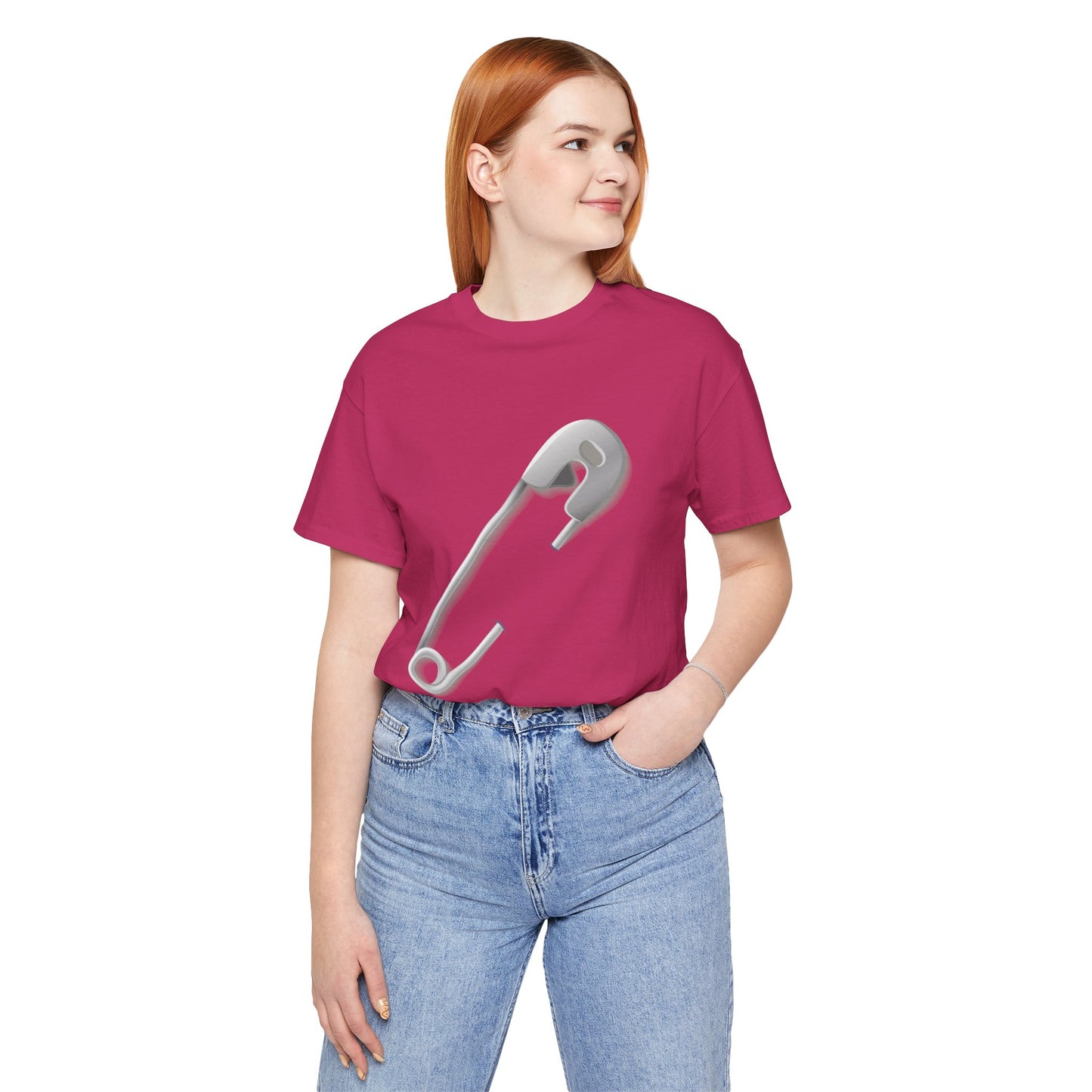 Unisex Jersey Short Sleeve Tee - Minimalist Safety Pin Design