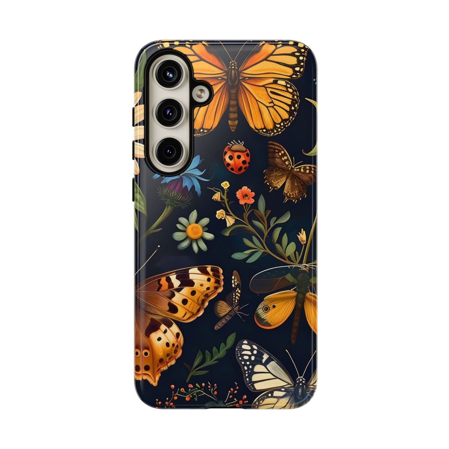 Nature-Inspired Phone Case | Floral Butterfly Design, Tough Phone Cover, Gift for Nature Lovers, Cute Butterfly Case, Home Decor