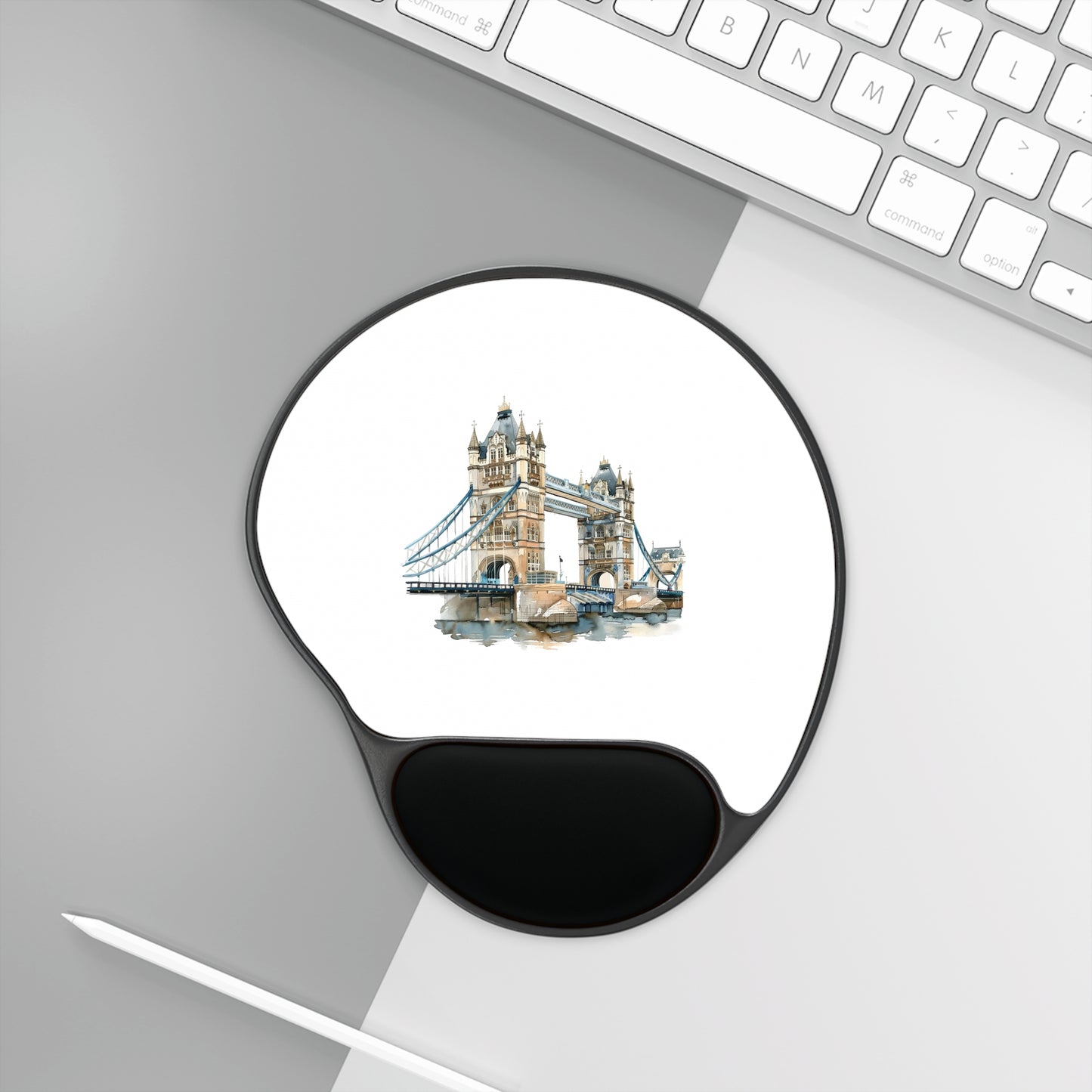 Mouse Pad With Wrist Rest - London Bridge Design, Ergonomic Mousepad, Office Gift, Desk Accessory, Computer Mouse Pad