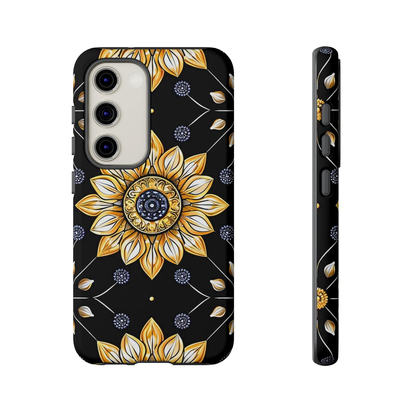 Floral Phone Case with Mandala Design, Tough Cases for iPhone & Samsung, Boho Style, Gift for Her, Unique Accessories