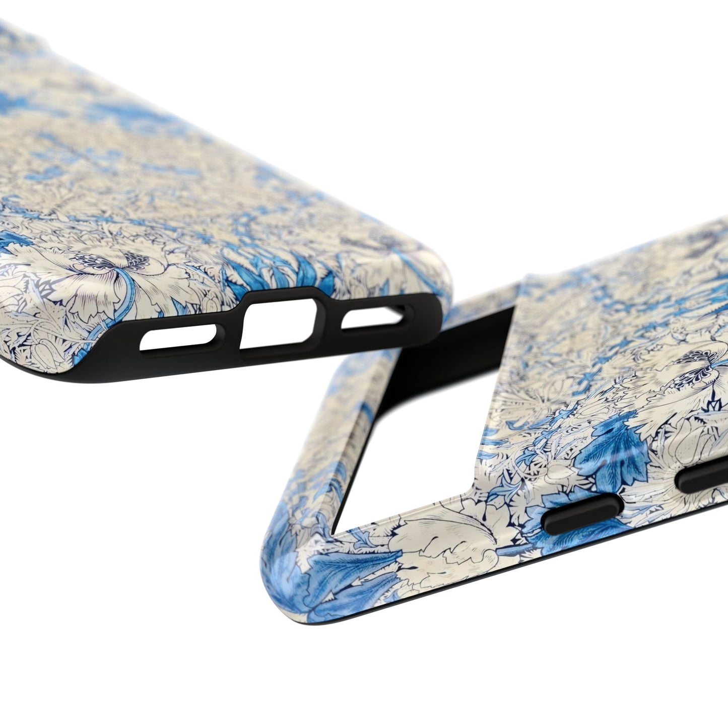 Elegant Floral Phone Case, Tough iPhone Cover, Stylish Mobile Protector, Blue Patterned Case, Unique Gift for Her