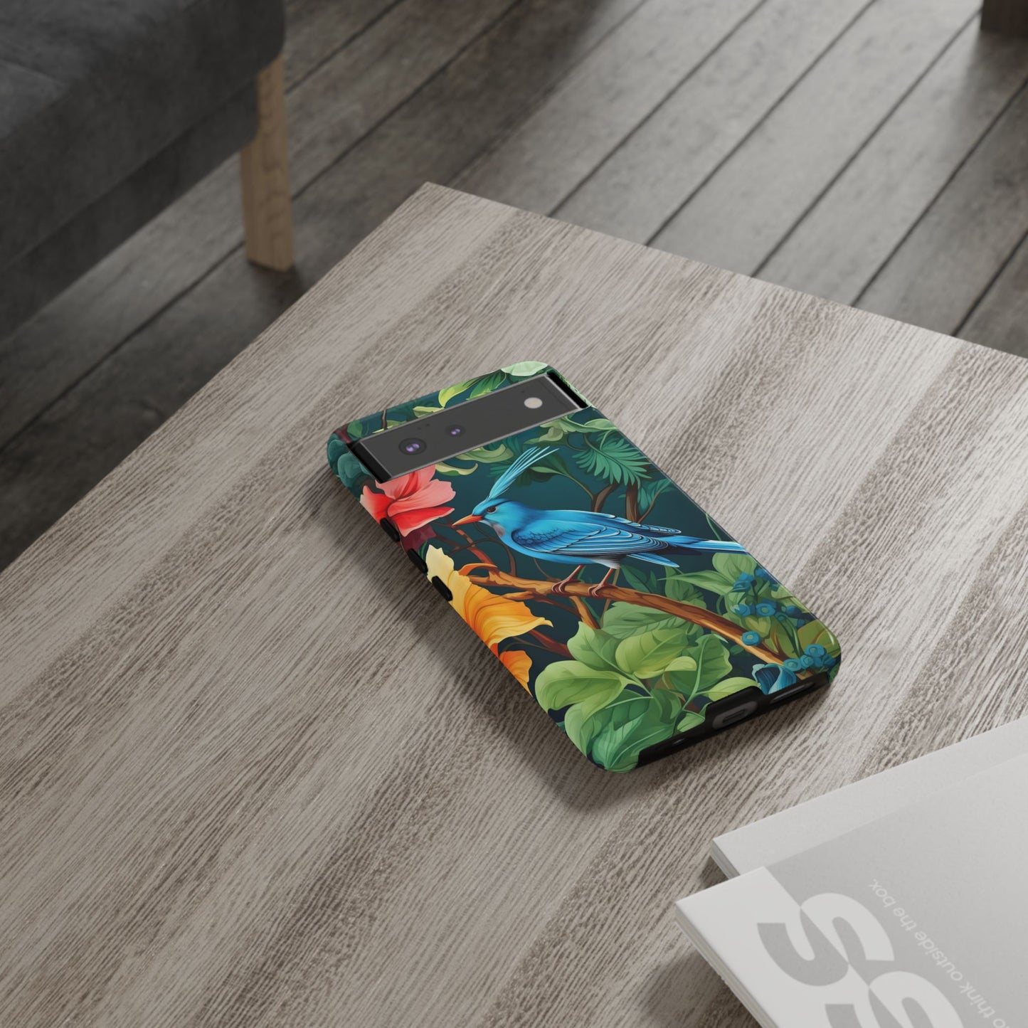 Tough Cases - Vibrant Bird Phone Case, Floral Design, Nature Lover, Unique Gift, Stylish Protection, Phone Accessories