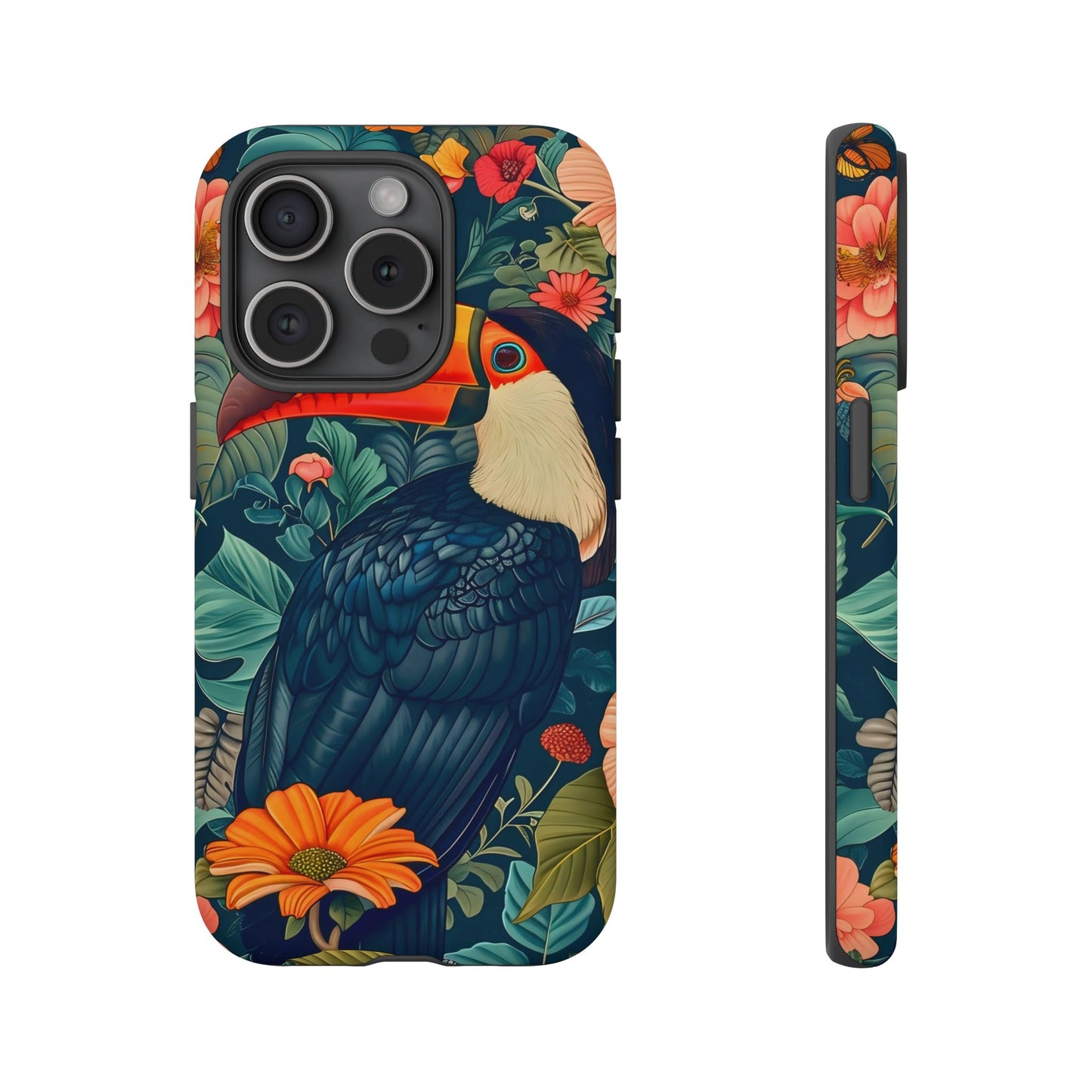 Tropical Toucan Phone Case - Cute Animal Design, Nature Lover Gift, Floral Pattern, Bird Lover Accessory, Summer Vibes