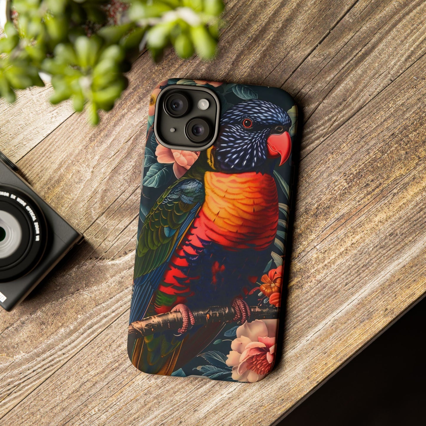Tropical Parrot Phone Case, Floral Print Protector, Gift for Nature Lovers, Stylish Accessory for Summer, Unique Smartphone Cover