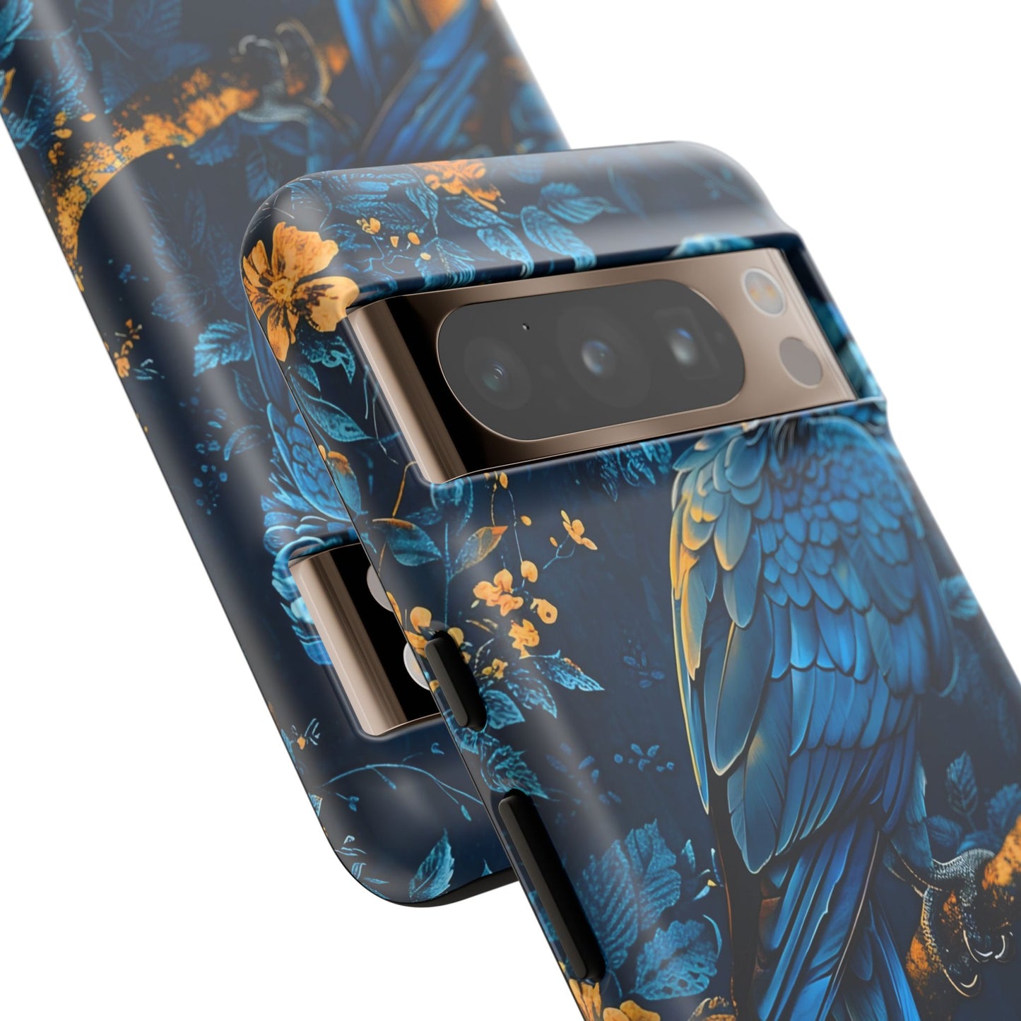 Tough Cases - Vibrant Blue Parrot Phone Case, Tropical Bird Phone Cover, Nature Lover Gift, Eco-Friendly Accessories, Unique Wildlife Decor