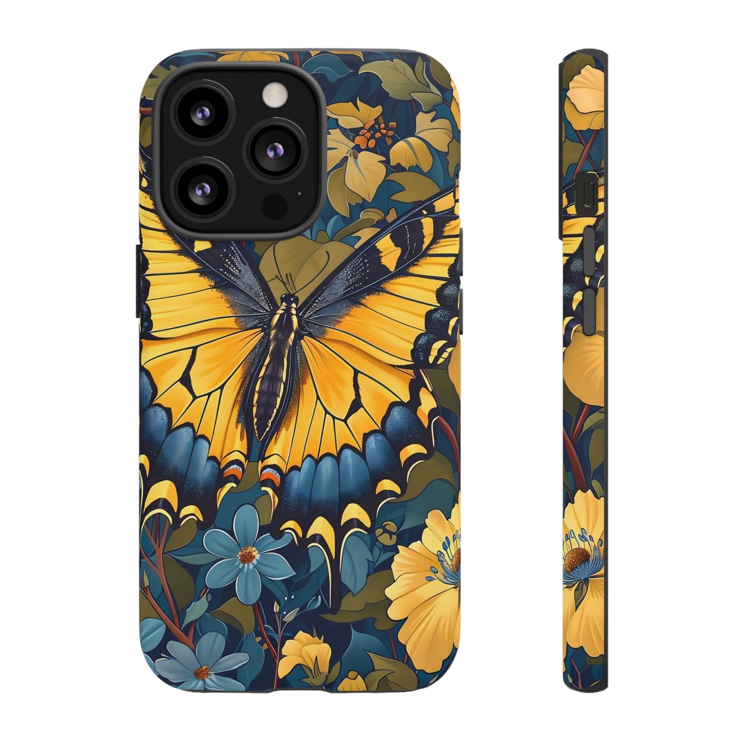 Colorful Butterfly Phone Case, Floral Design, Tough Cases, Protective Cover, Gifts for Nature Lovers, Birthday Present