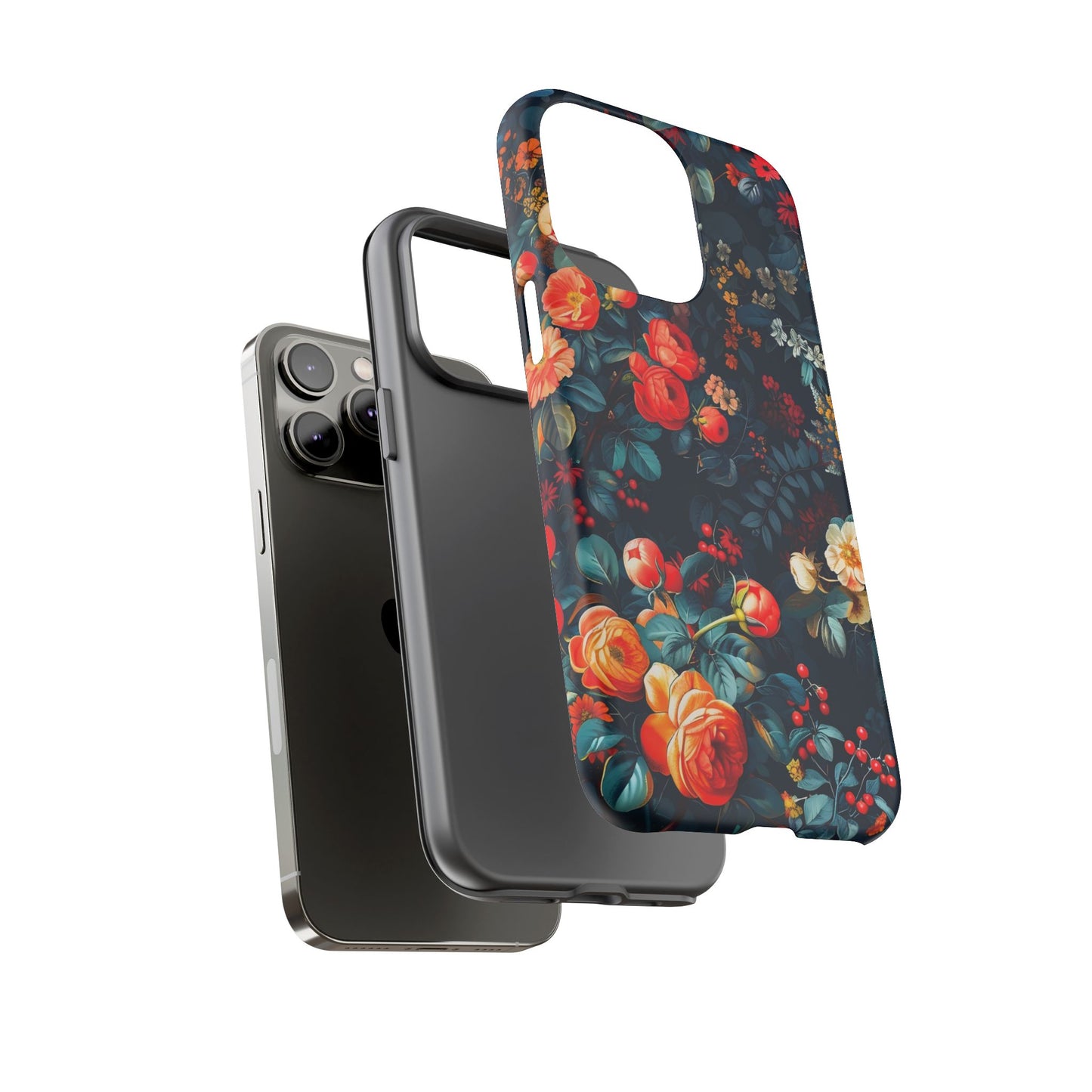 Floral Phone Case - Tough Cases, iPhone Protection, Elegant Floral Design, Gift for Her, Stylish Tech Accessory