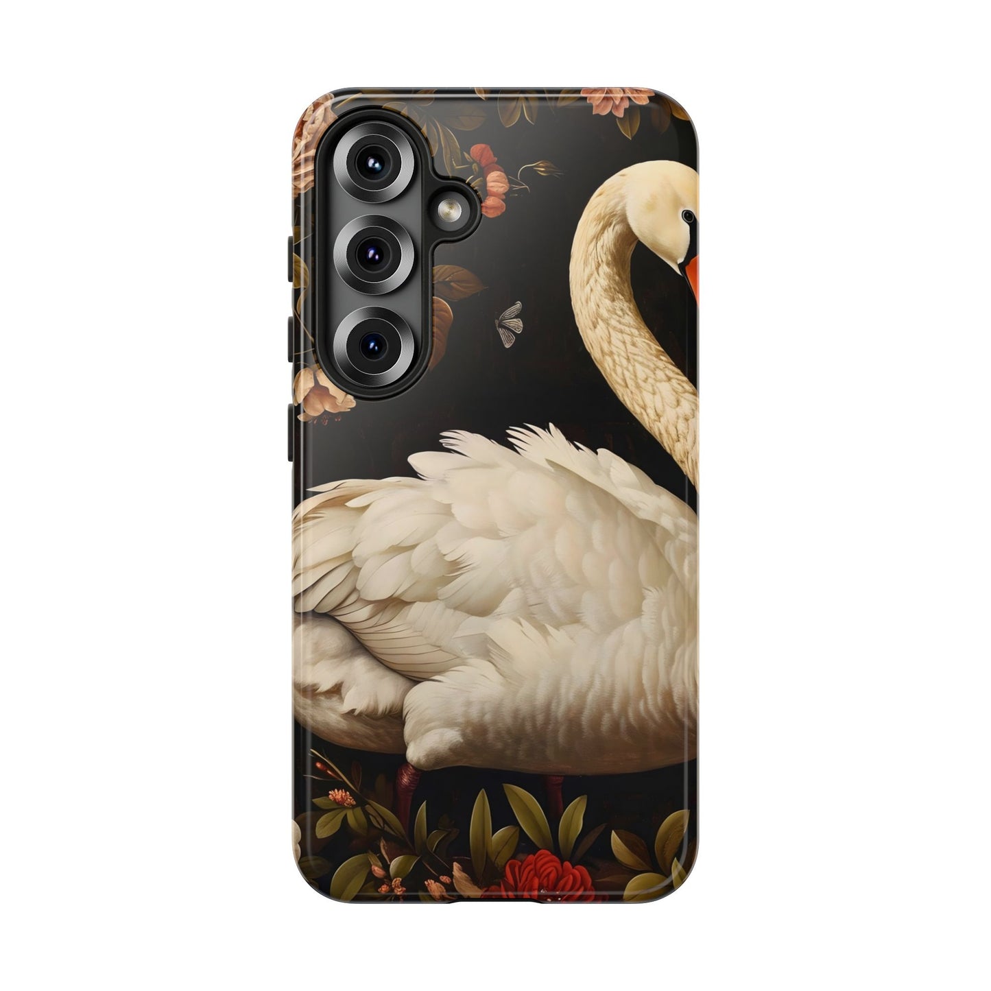 Elegant Swan Phone Case, Floral iPhone Cover, Tough Phone Case, Gift for Her, Nature Lover, Mother's Day, Birthday