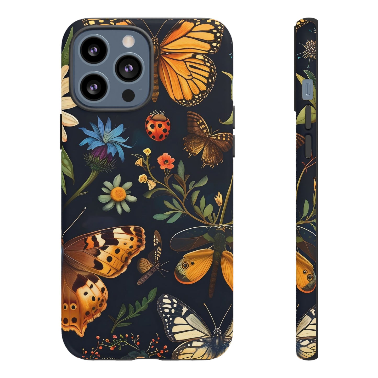 Nature-Inspired Phone Case | Floral Butterfly Design, Tough Phone Cover, Gift for Nature Lovers, Cute Butterfly Case, Home Decor
