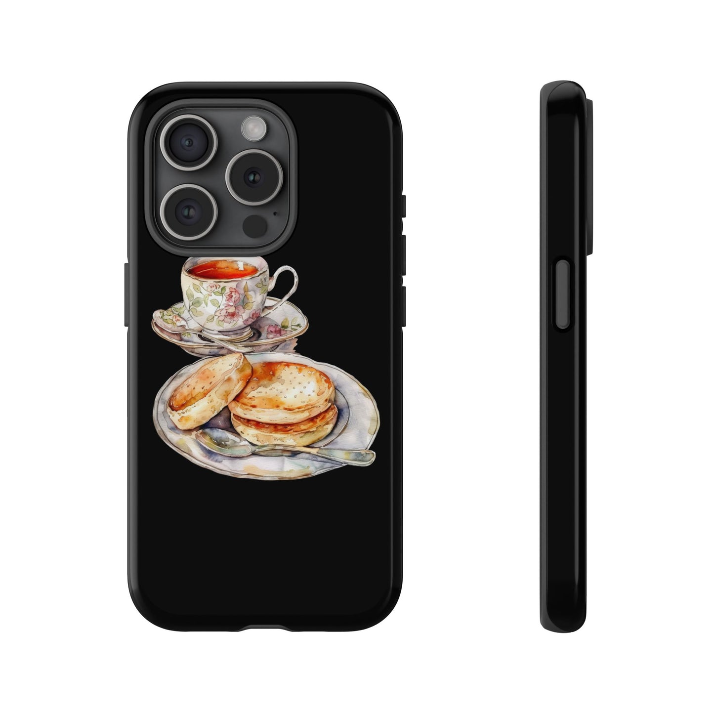 Tea Time Phone Case with Cookies Design, Cute Phone Cover, Gift for Tea Lovers, Kitchen Decor, Whimsical Style