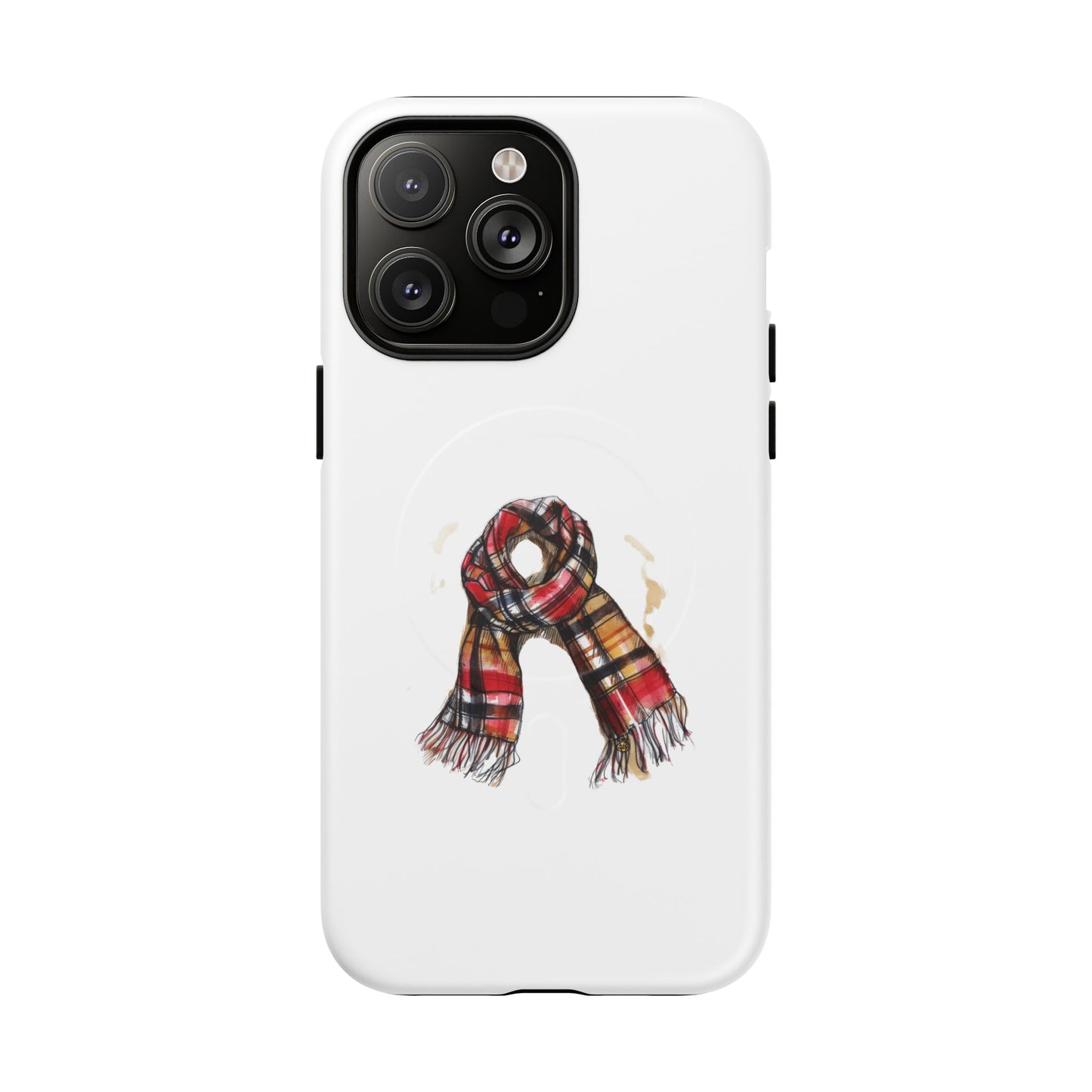 Stylish Tough Magnetic Phone Case - Fall Plaid Scarf Design, iPhone Accessories, Gift for Her, Cozy Autumn Decor, Seasonal Fashion
