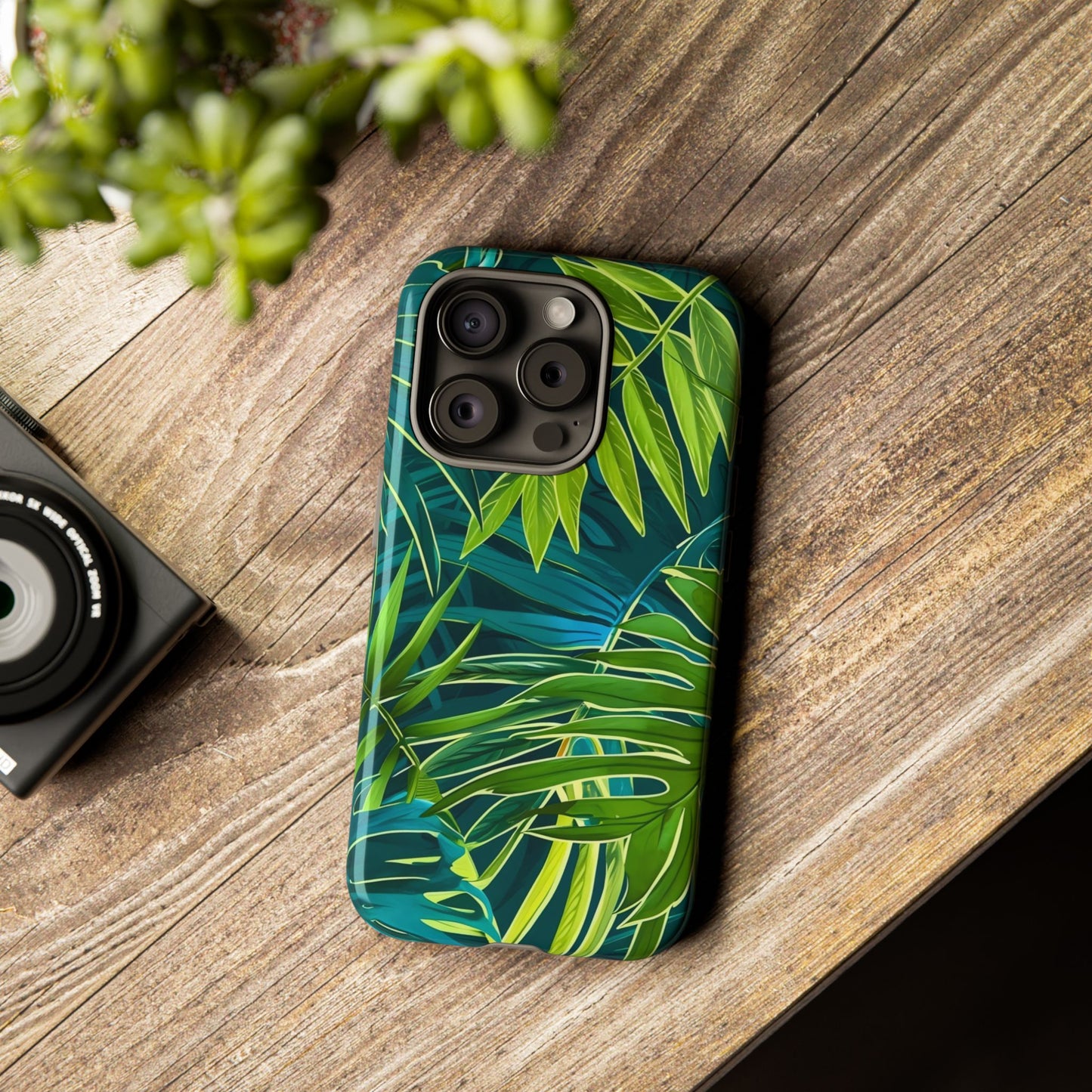 Tropical Phone Case - Durable Green Leaf Design, Eco-Friendly Gift, Trendy Accessory, Nature Lover's Case, Summer Vibes