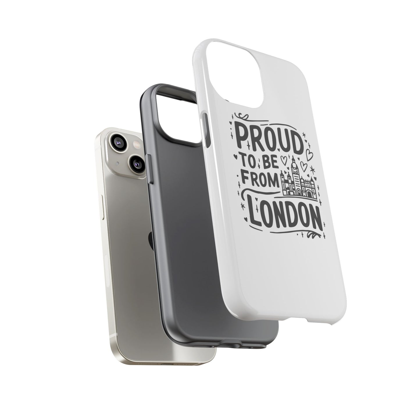 London Pride Phone Case - Proud to Be From London, UK Travel Gift, Black and White Design, Unique Phone Accessory, London Souvenir