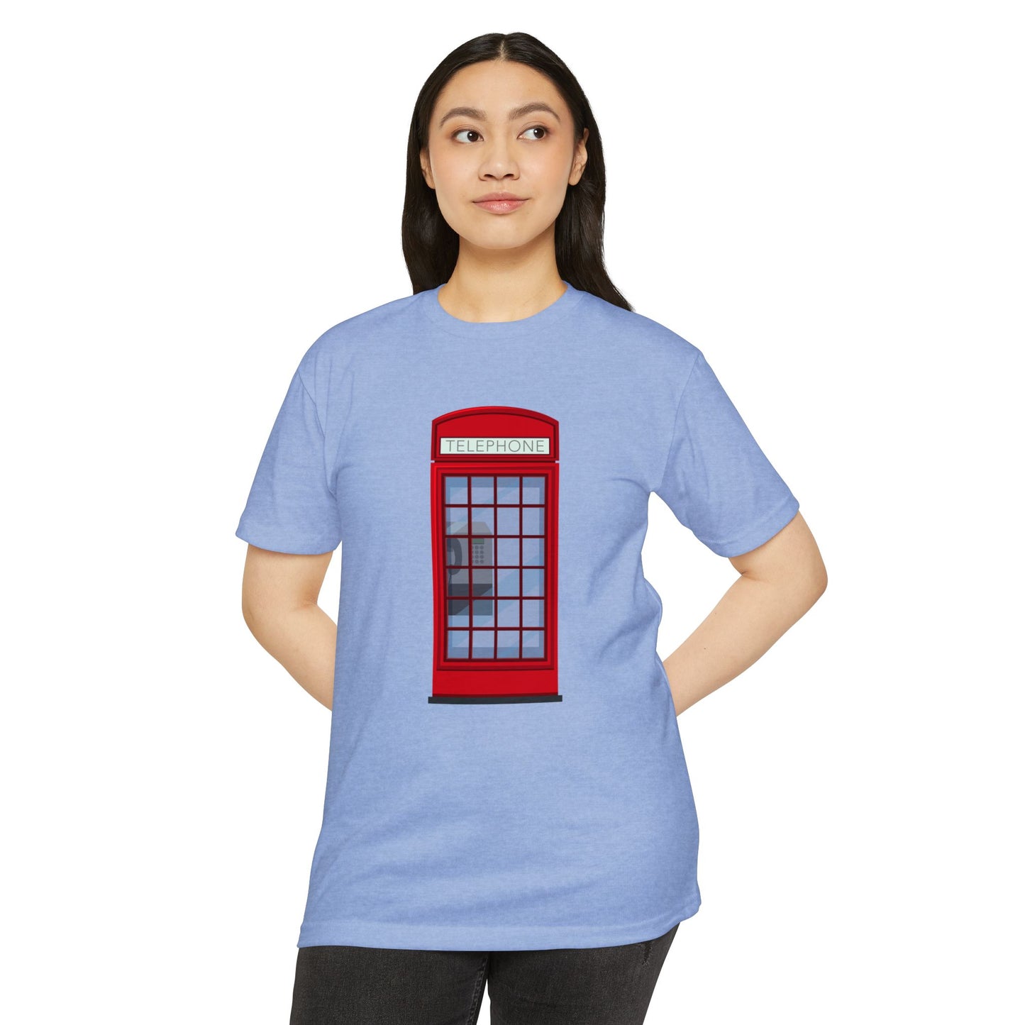 Unisex CVC Jersey T-shirt - Classic Red Phone Box Design