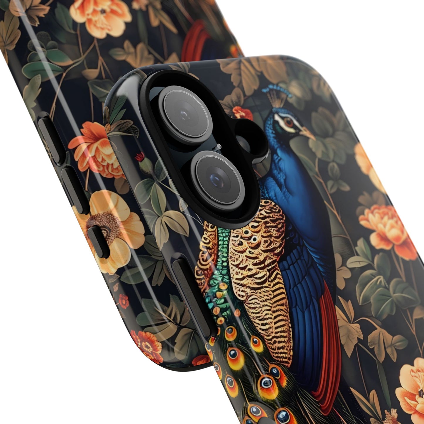 Elegant Peacock Phone Case, Floral Tough Phone Cover, Gifts for Her, Custom Art Phone Cases, Birthday, Chic Accessories