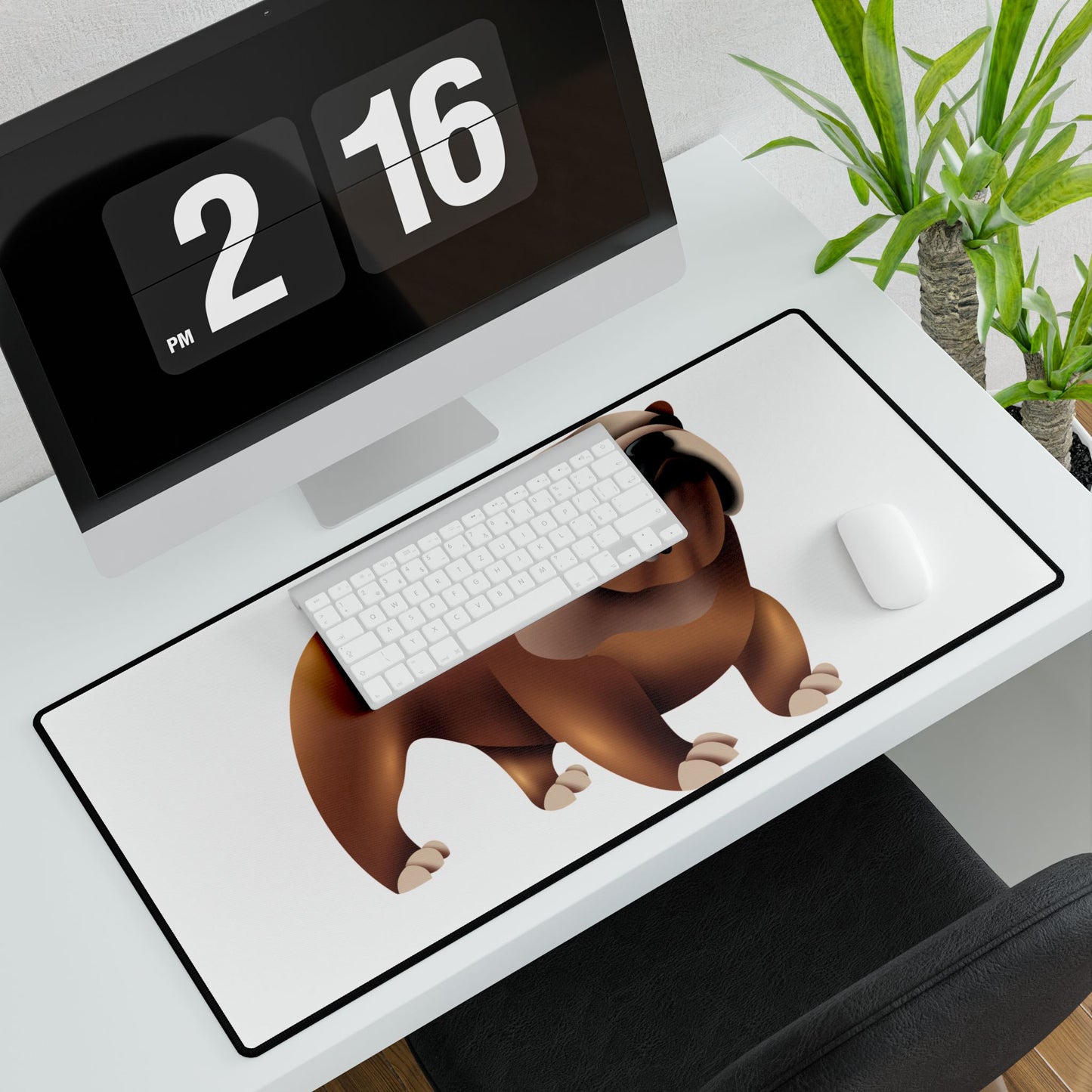 Bulldog Desk Mat, Office Decor, Pet Lover Gift, Animal-Themed Mouse Pad, Home Office Accessory, Workstation Decor