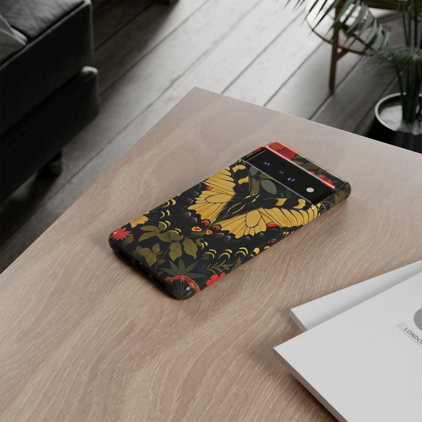Butterfly Floral Phone Case, Tough Cases with Vibrant Design, Protective Cover for Nature Lovers, Gift for Her