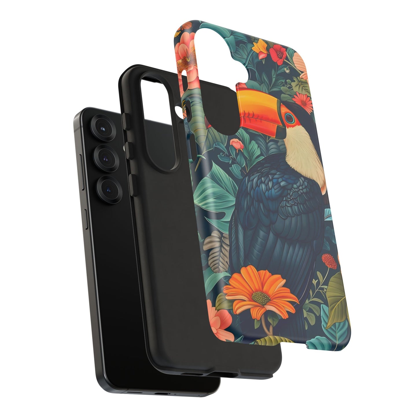Tropical Toucan Phone Case - Cute Animal Design, Nature Lover Gift, Floral Pattern, Bird Lover Accessory, Summer Vibes