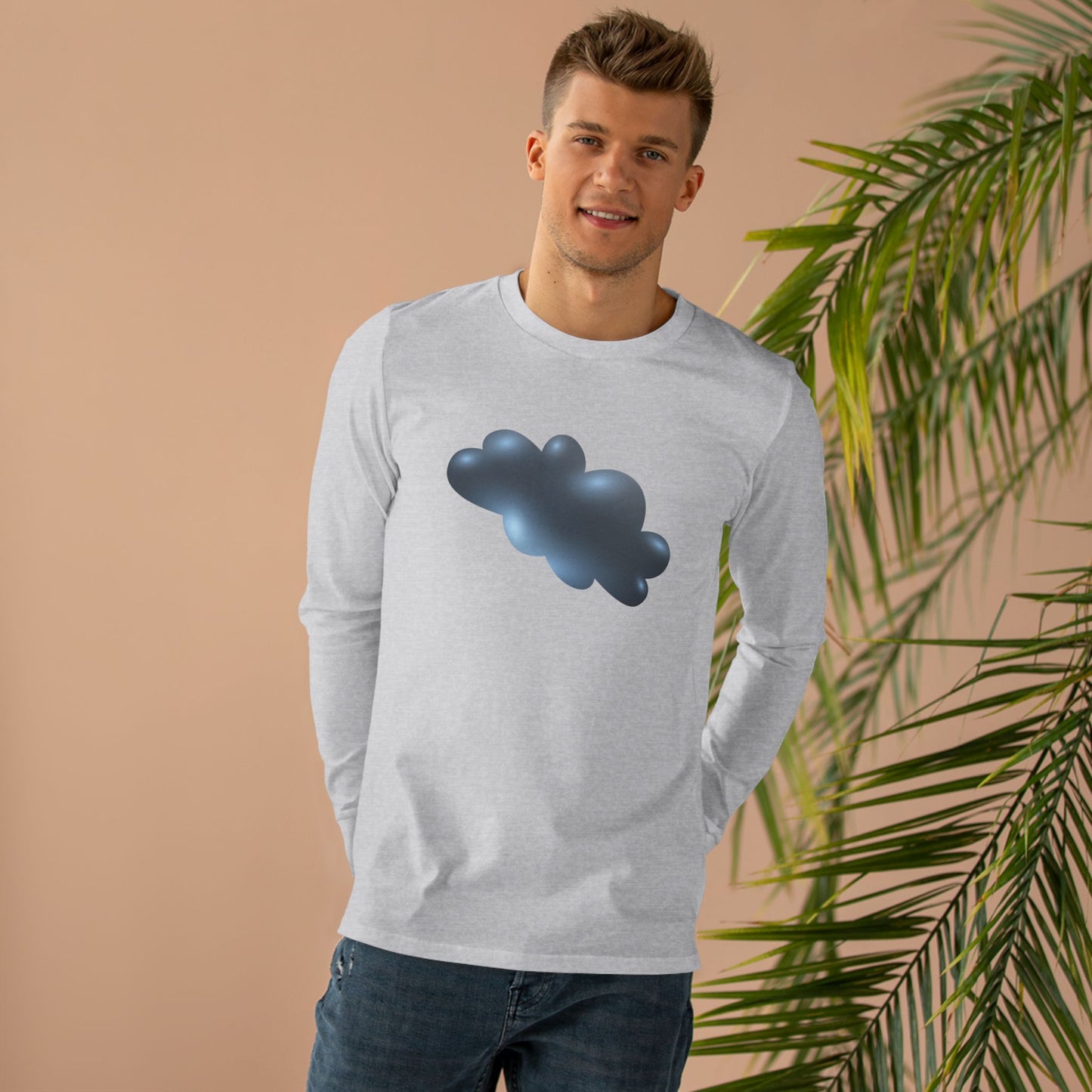 Men’s Base Longsleeve Tee - Serene Cloudscape - Dreamy Cloud