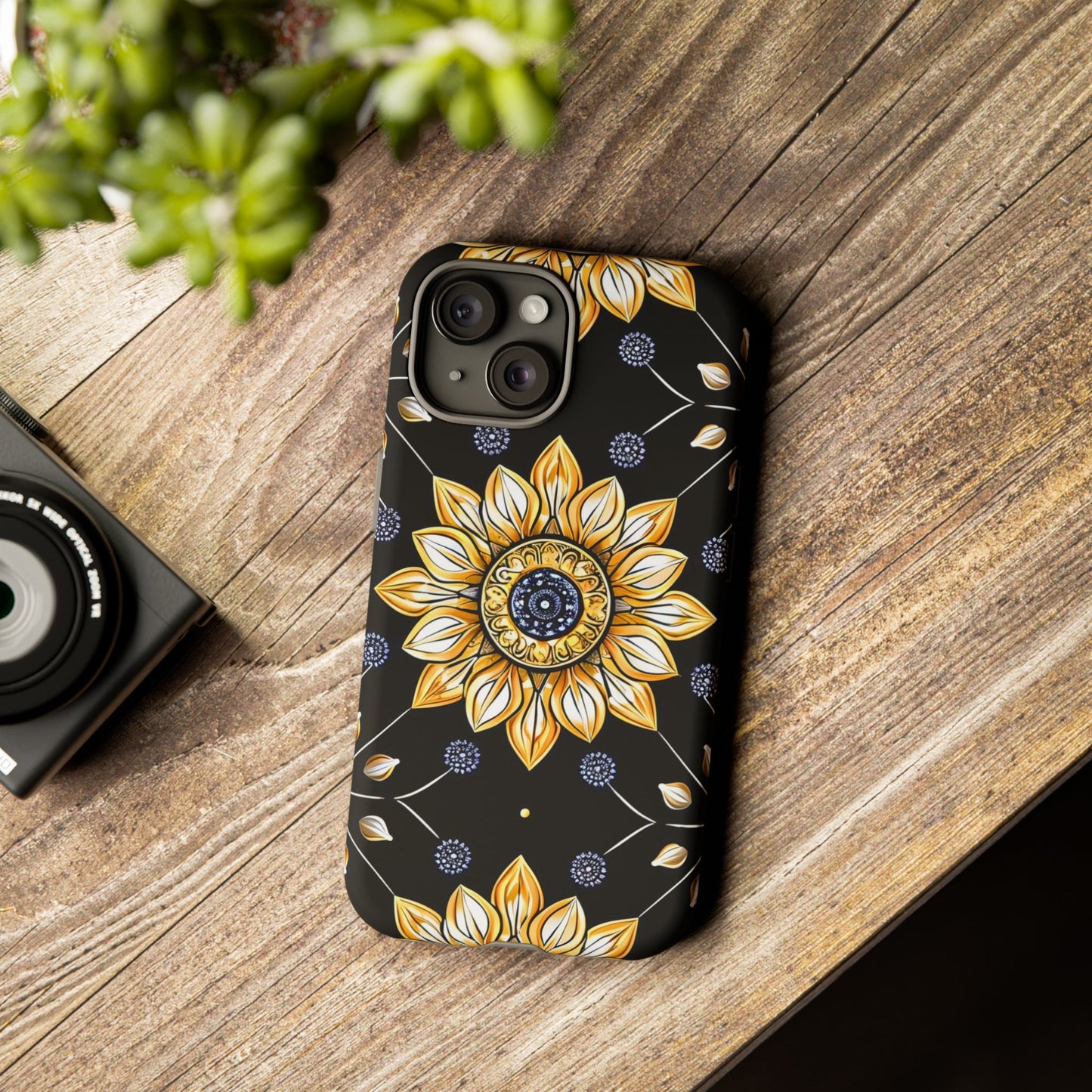 Floral Phone Case with Mandala Design, Tough Cases for iPhone & Samsung, Boho Style, Gift for Her, Unique Accessories
