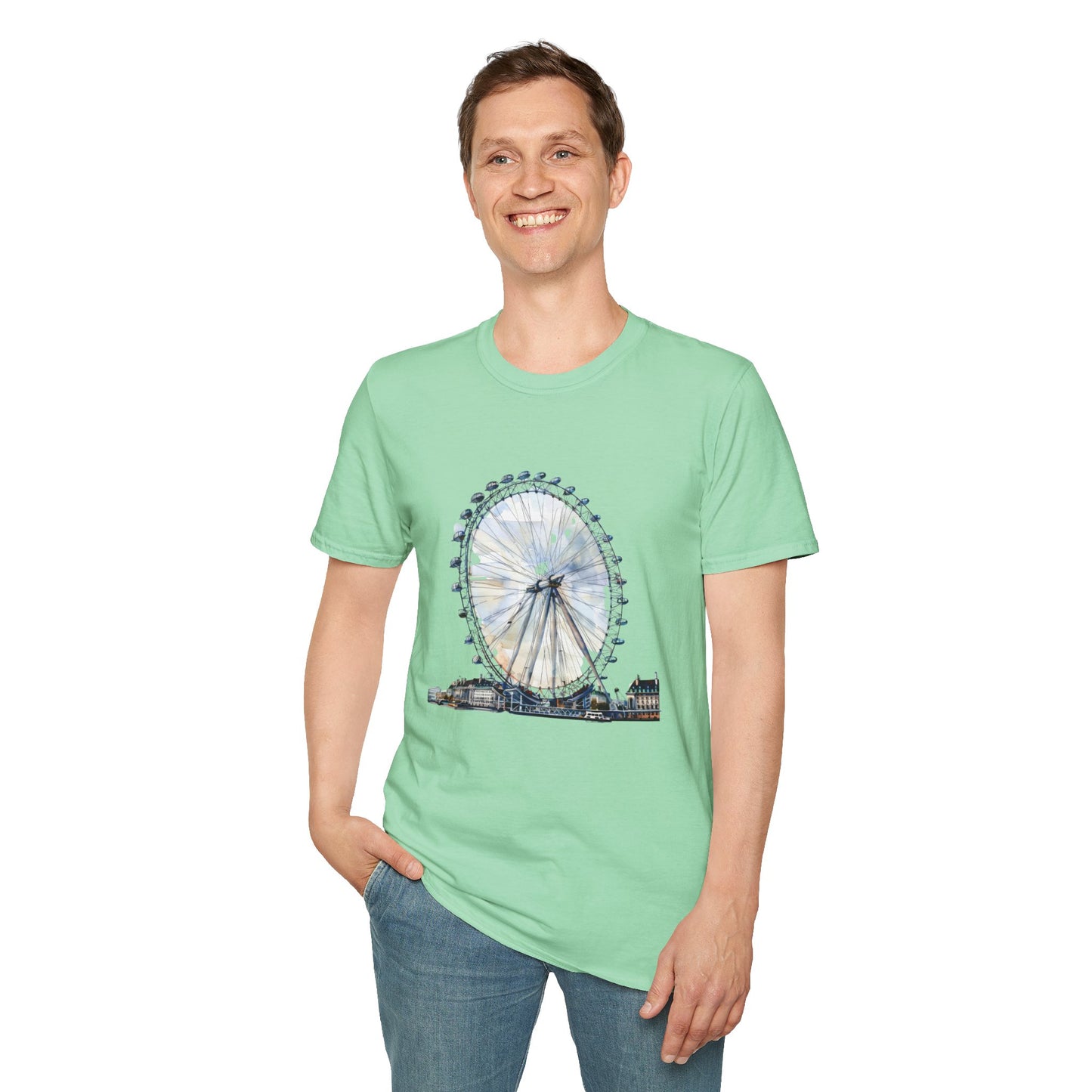 Unisex Softstyle T-Shirt - The Famous London Eye Observation Wheel