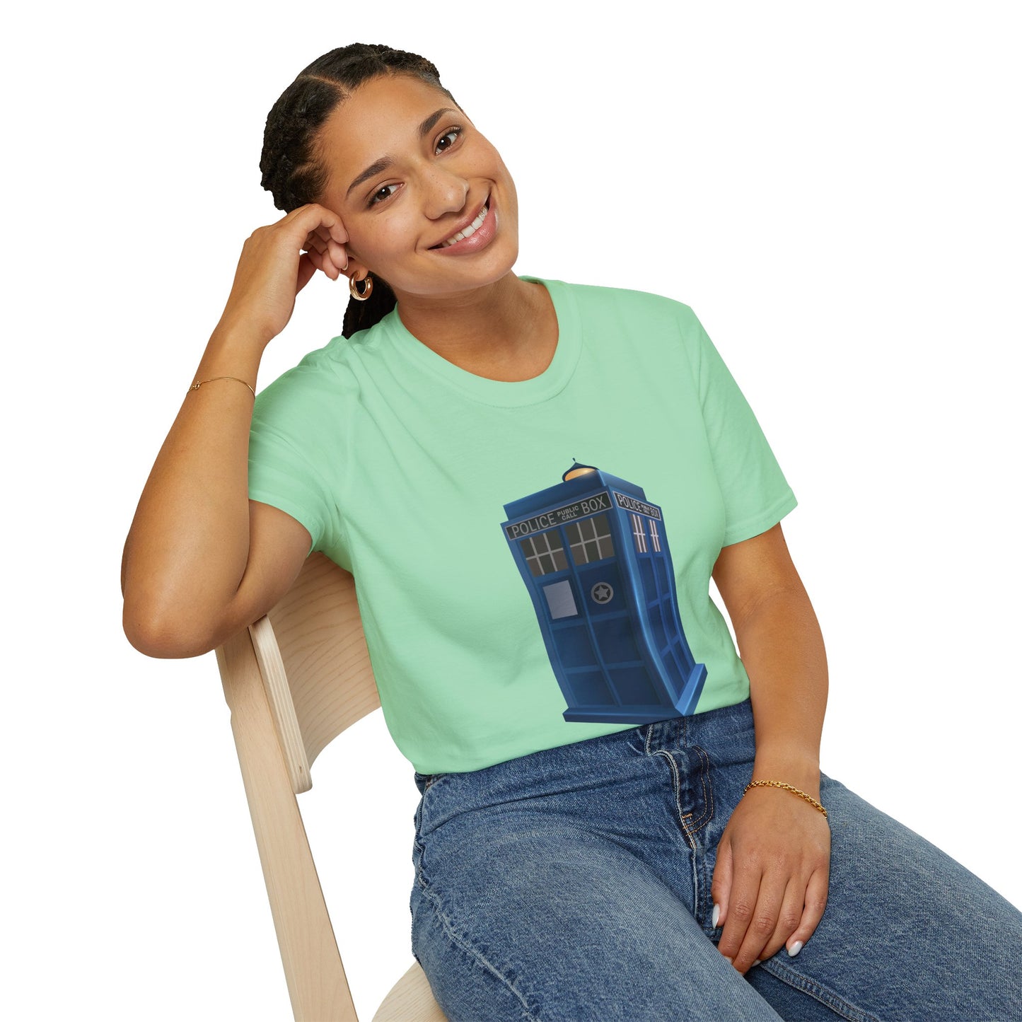 Unisex Softstyle T-Shirt - British Police Public Call Box - Iconic TARDIS