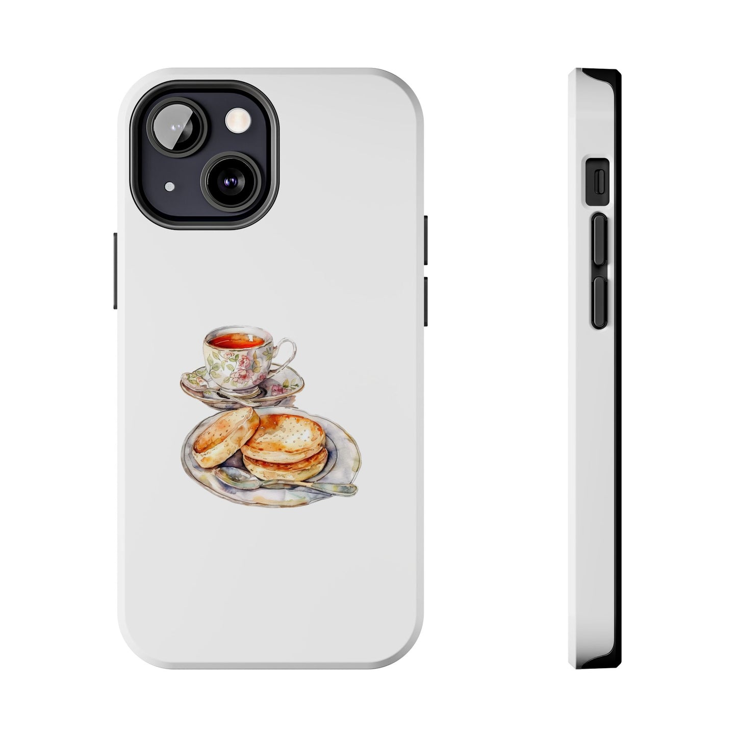 Delightful Tea Time Phone Cases with Biscuit & Tea Design