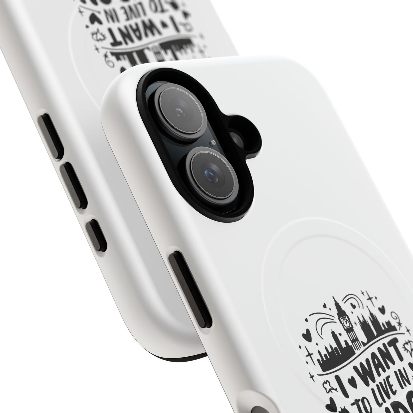 Stylish Tough Magnetic Phone Case - ‘I Want to Live in London’ | Ideal Gift for Travelers, Phone Accessory, Holiday Present, City Lovers