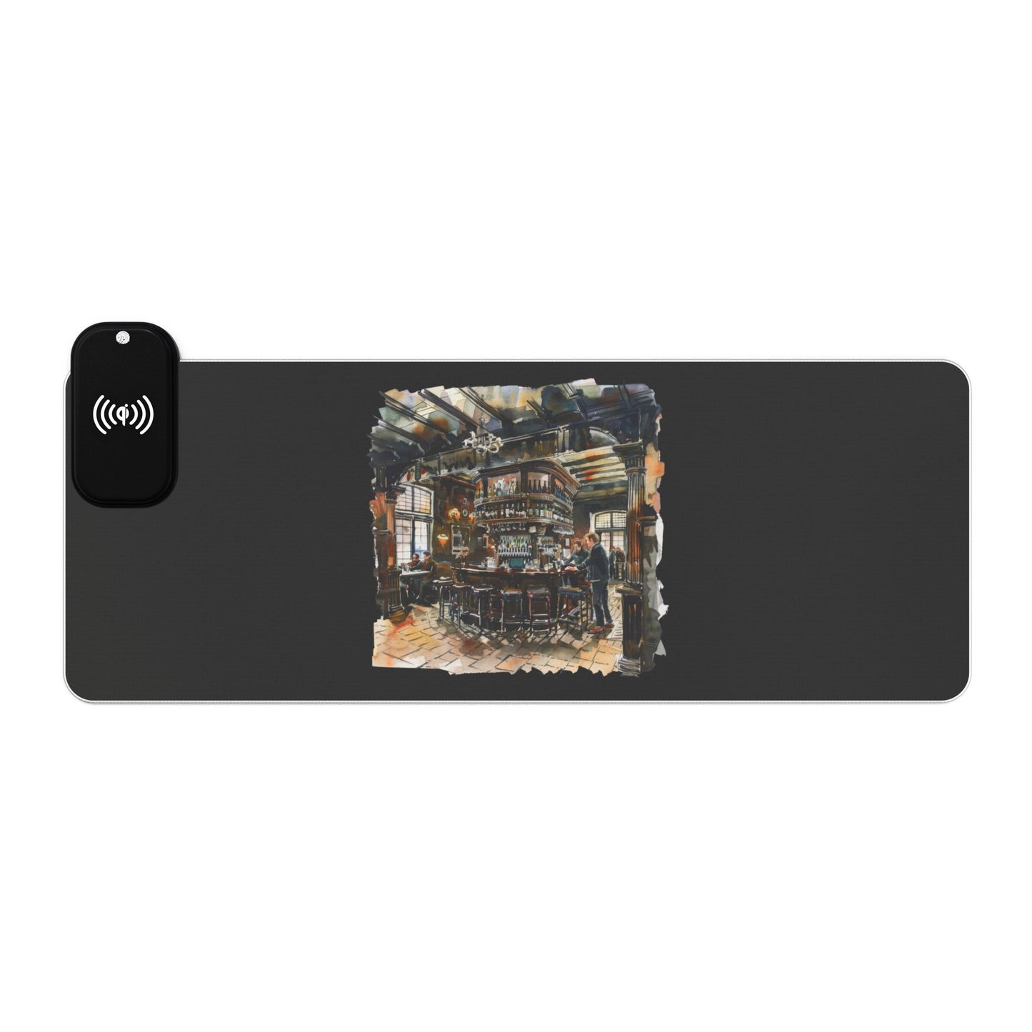 Medieval Timber House – Historical England - LED Gaming Mouse Pad with Wireless Charging | Perfect for Gamers, Home Office, Desk Accessories, Holiday Gift, Unique Design