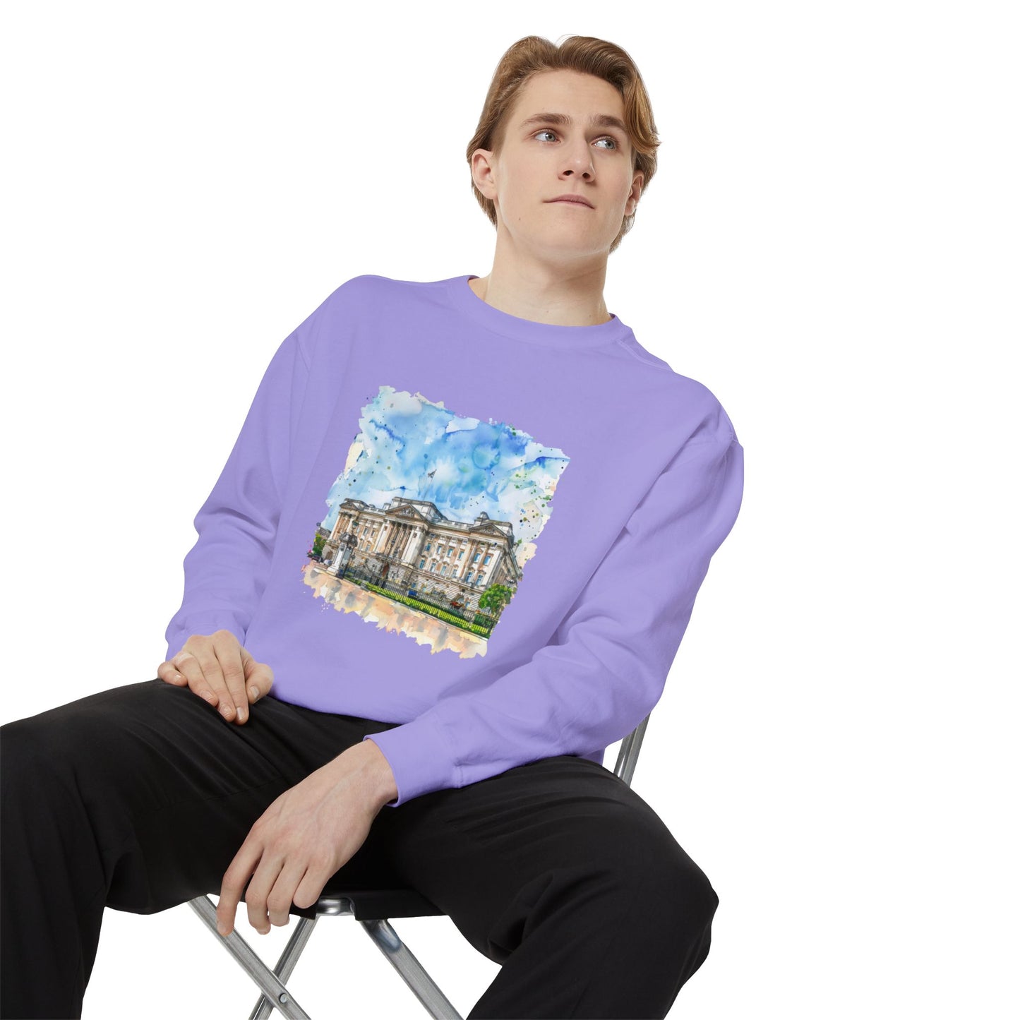 Unisex Garment-Dyed Sweatshirt Lightweight - British Nature Scenic Landscapes