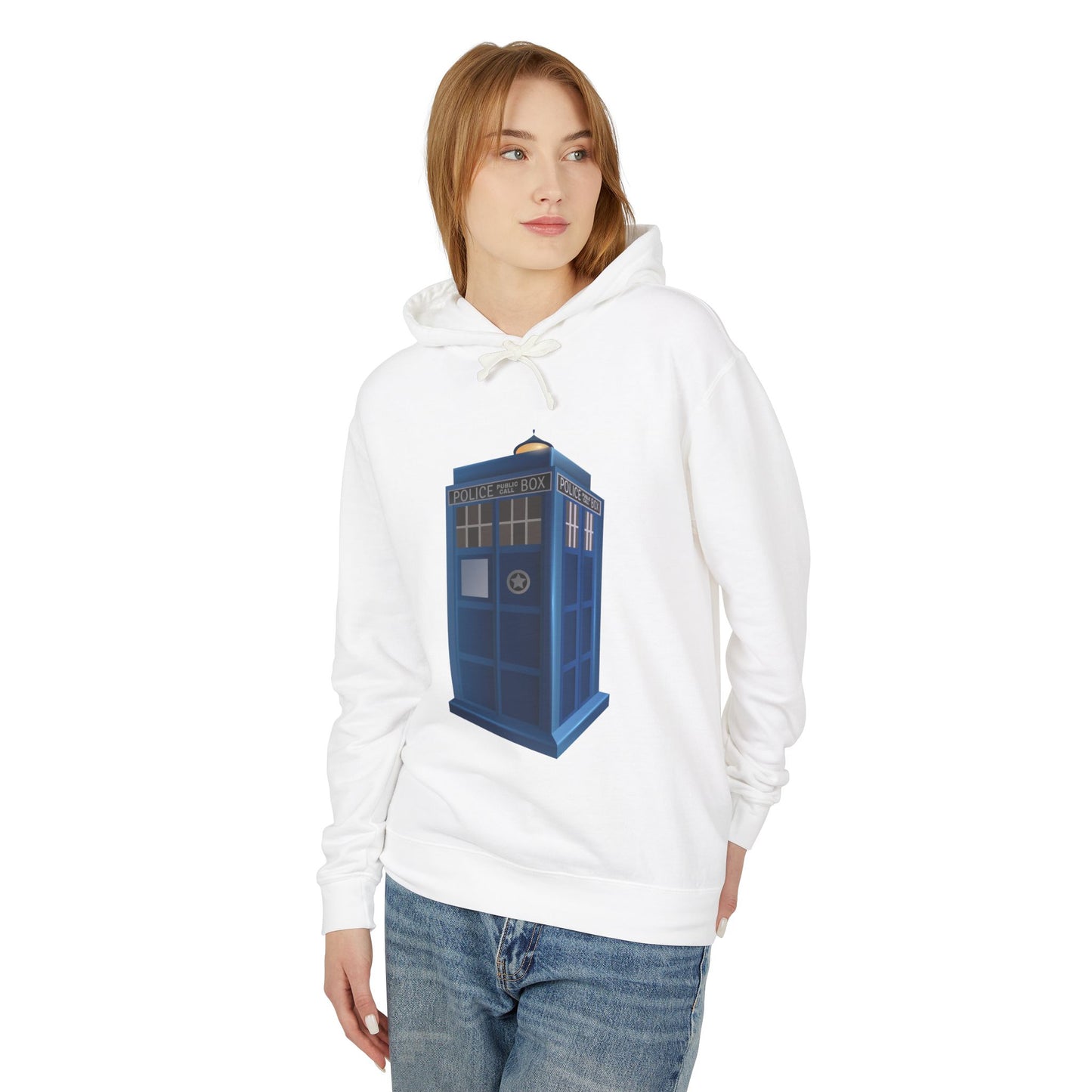 Unisex Lightweight Hooded Sweatshirt - British Police Public Call Box - Iconic TARDIS