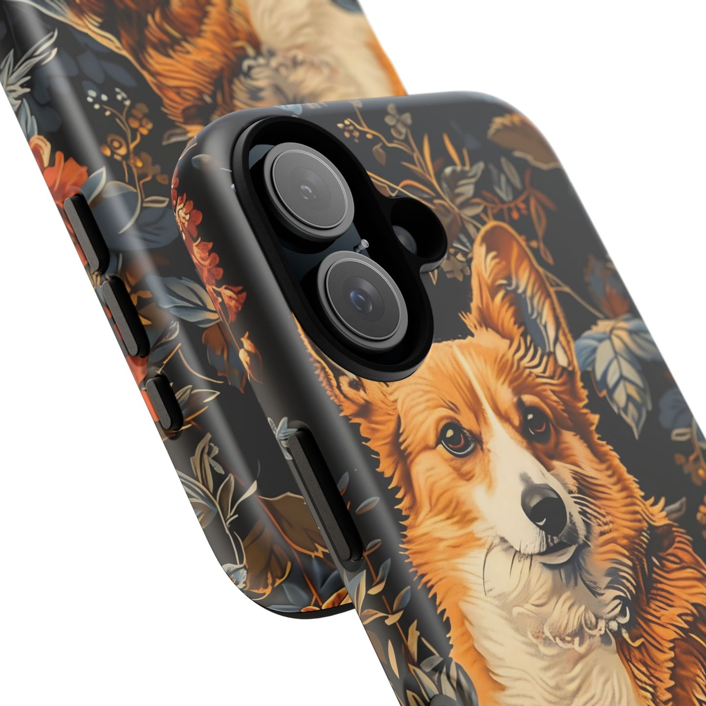 Corgi Floral Phone Case - Tough Cases for Dog Lovers, Cute Pet Accessories, Gift for Dog Owners, Floral Design, Personalized Tech Cover