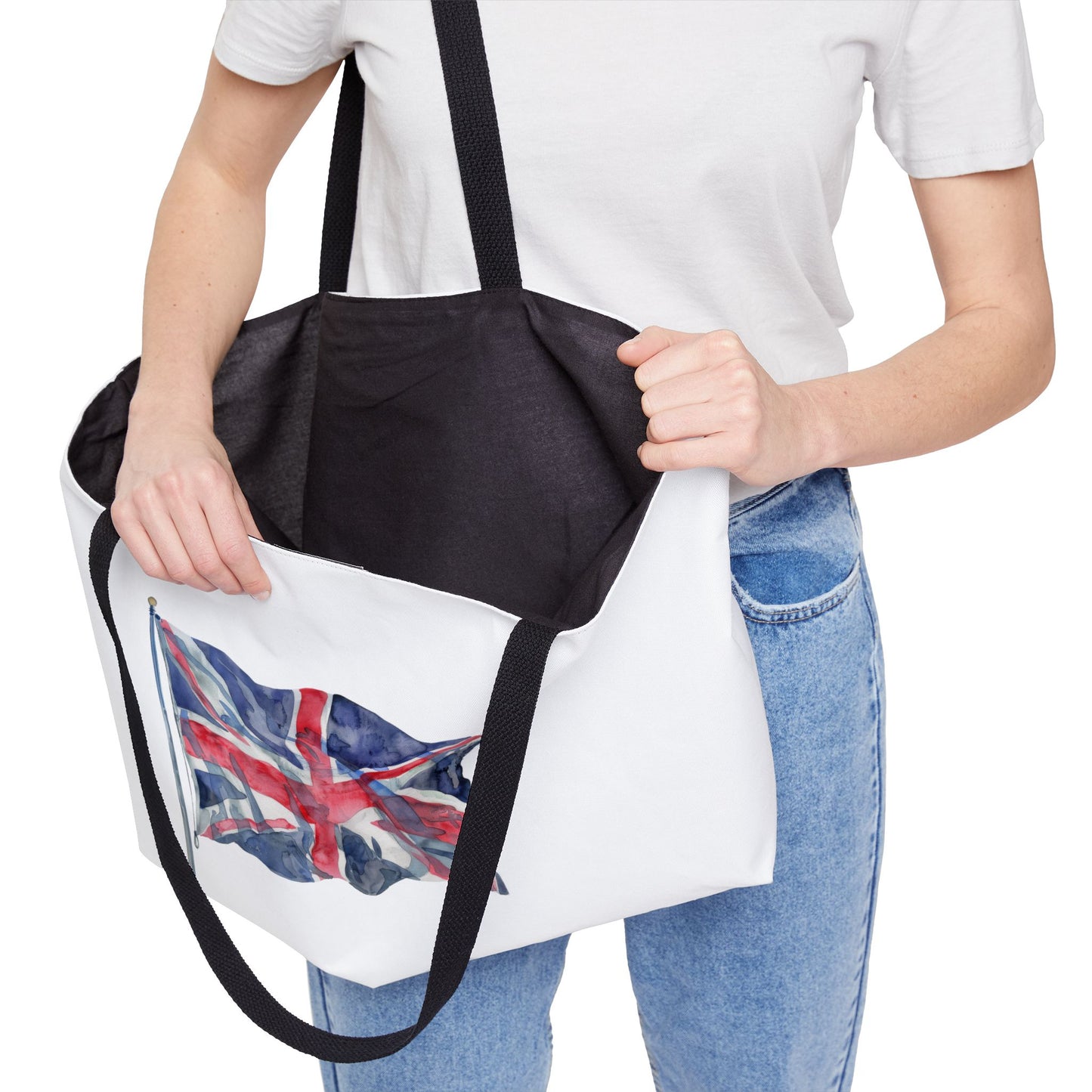 Watercolor Union Jack Weekender Tote Bag, Beach Bag, Travel Tote, Stylish Carryall, Perfect Gift for Brits