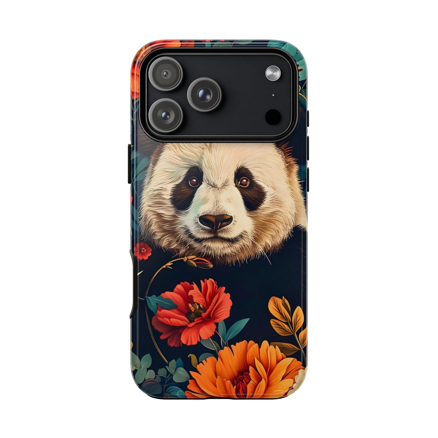 Panda Floral Phone Case, Tough Cases, Cute Animal Case, Floral Design, Gifts for Animal Lovers, Phone Accessories