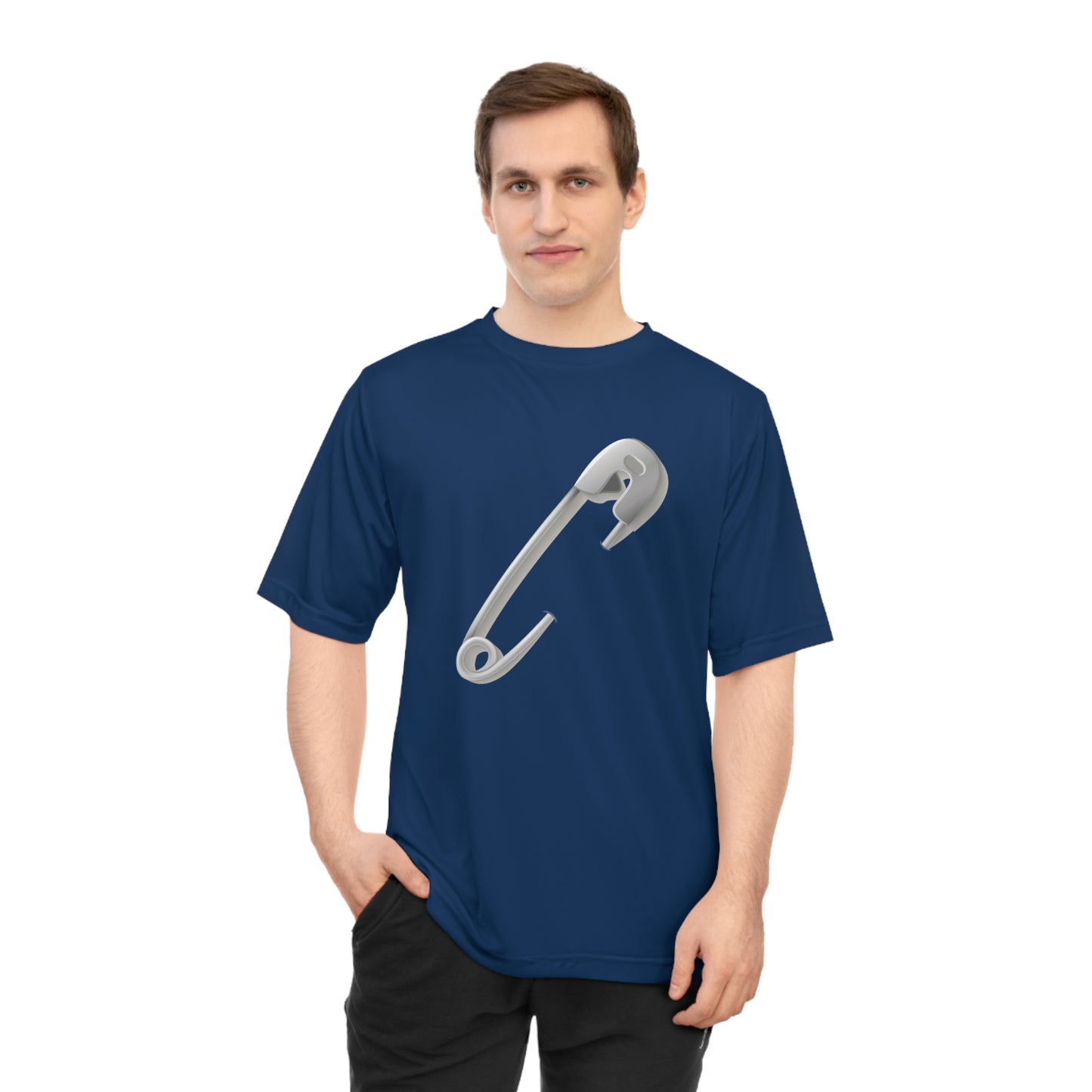 Unisex Zone Performance T-shirt - Minimalist Safety Pin Design