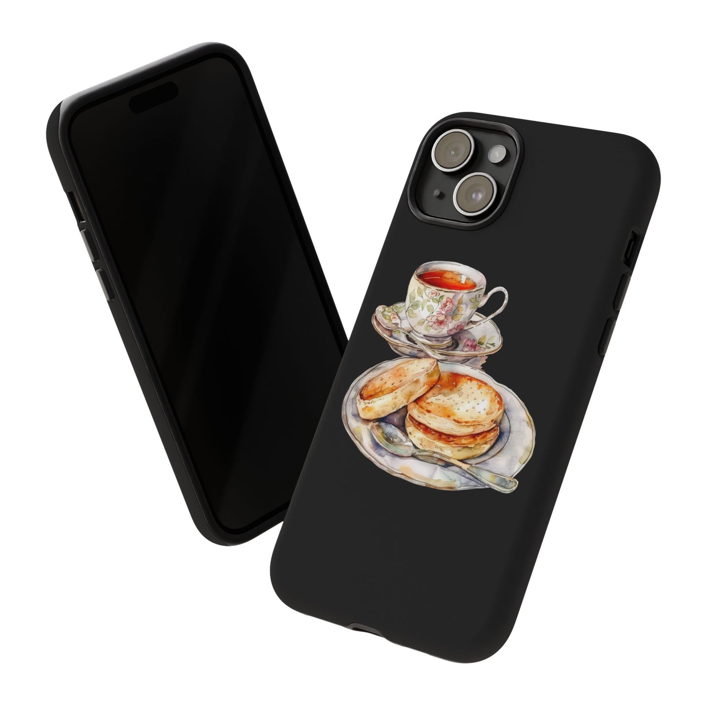 Tea Time Phone Case with Cookies Design, Cute Phone Cover, Gift for Tea Lovers, Kitchen Decor, Whimsical Style