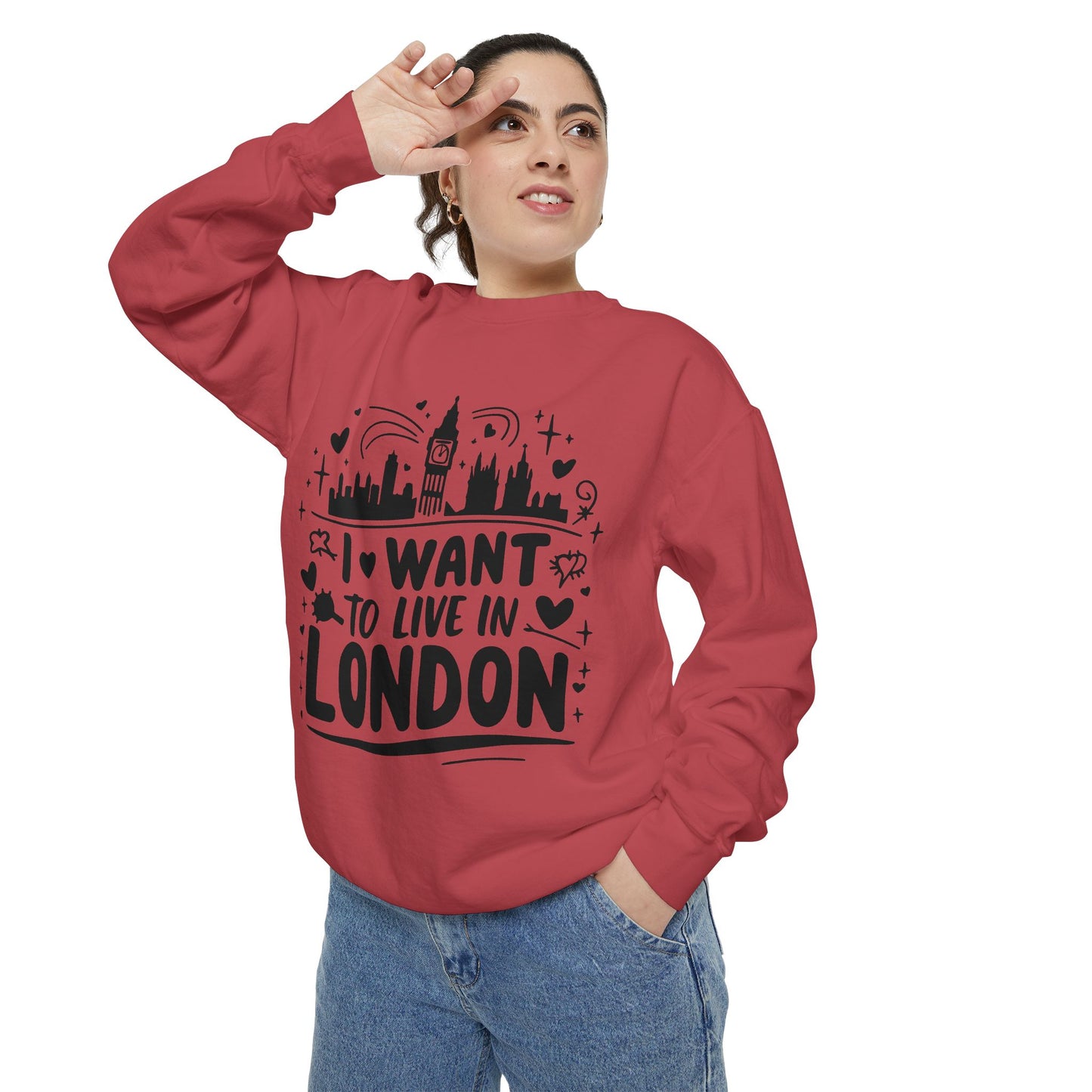 Unisex Garment-Dyed Sweatshirt - I want to live in London