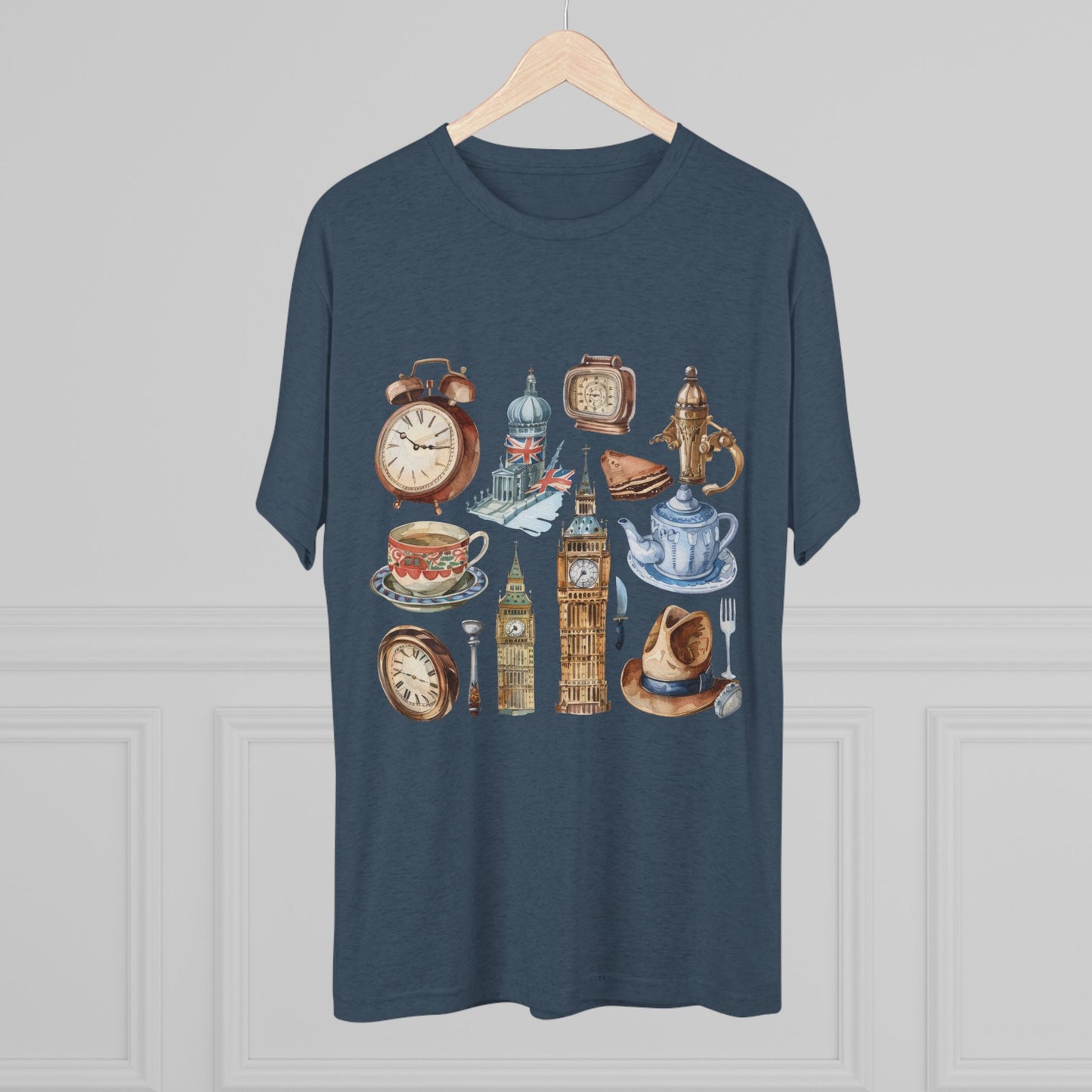 Vintage England Elegant Unisex Tri-Blend Crew Tee