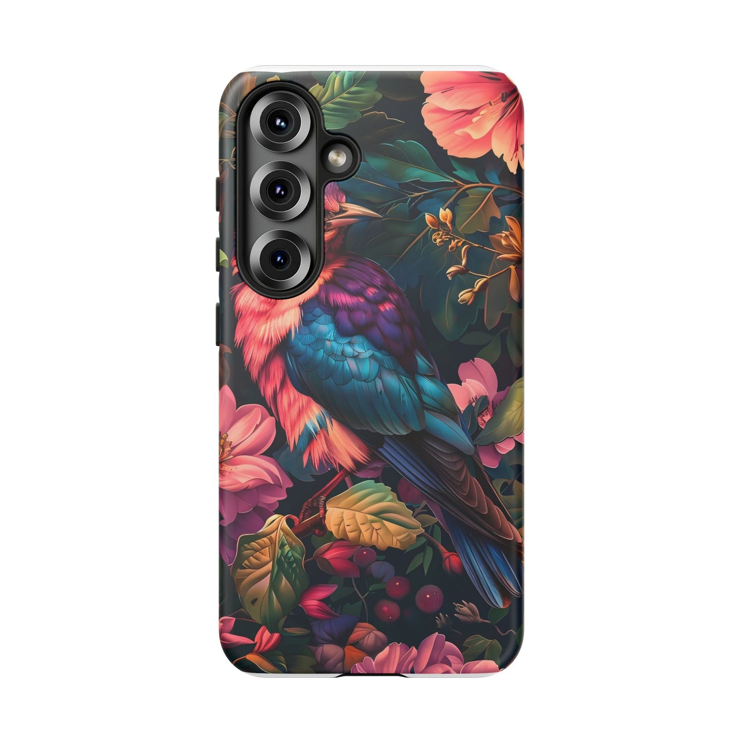 Tough Cases: Vibrant Tropical Bird Phone Case, Floral Smartphone Cover, Nature Lover Gift, Boho Phone Accessory, Cute Bird Case