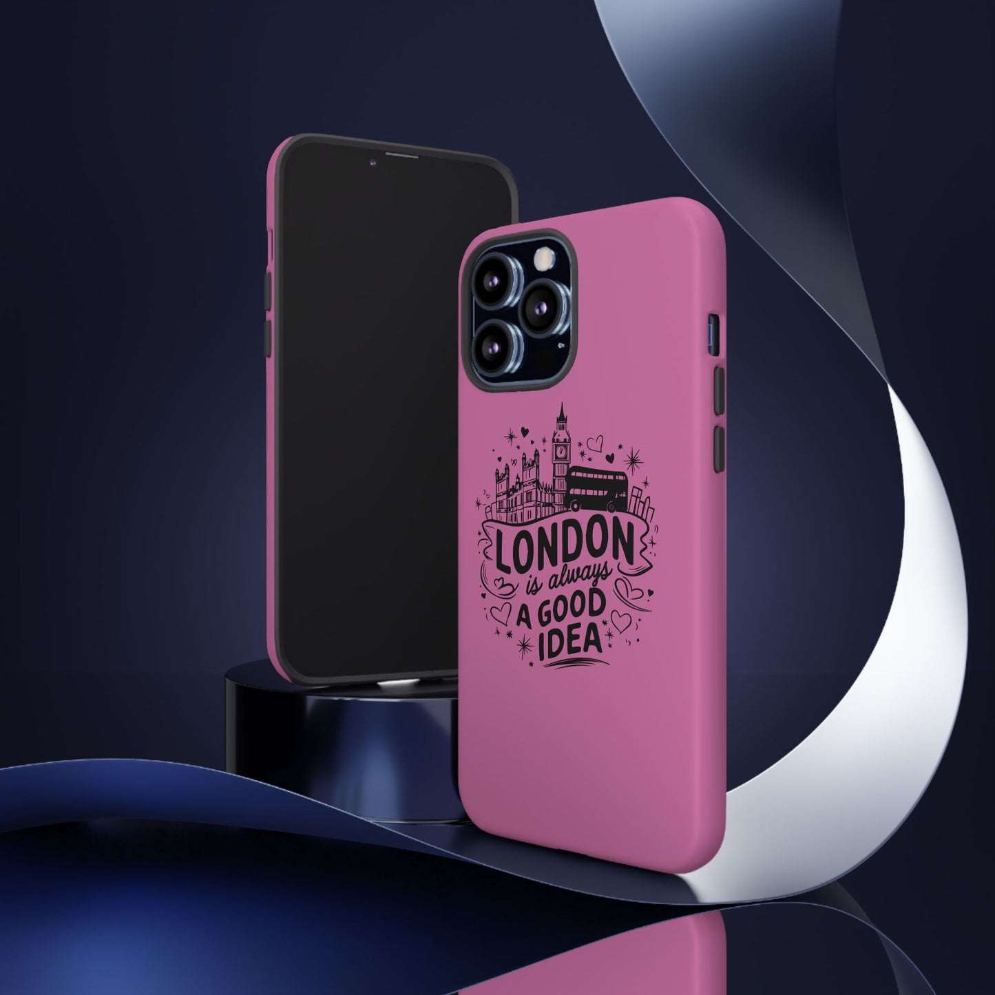 London is Always a Good Idea Phone Case, Cute iPhone Cover, London Travel Gift, Pink Protective Case, Unique Cell Phone Holder
