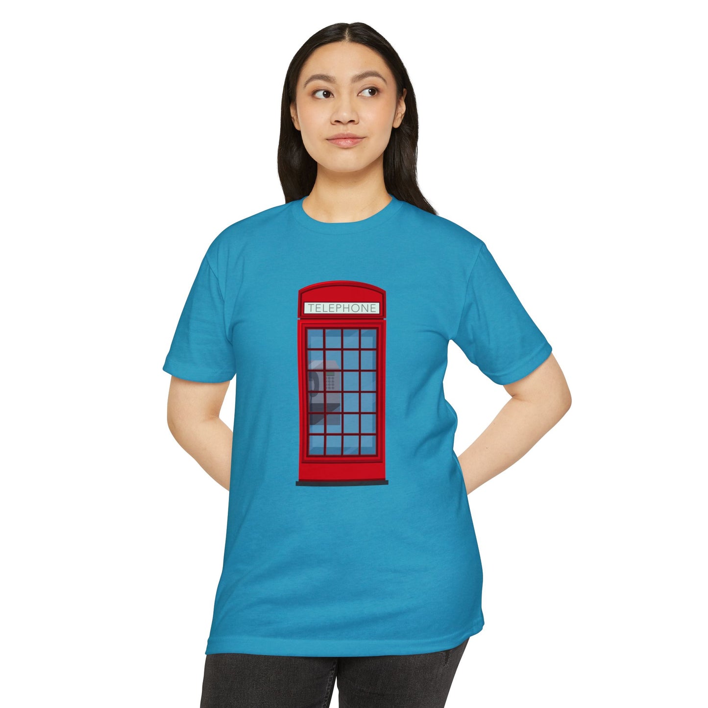Unisex CVC Jersey T-shirt - Classic Red Phone Box Design