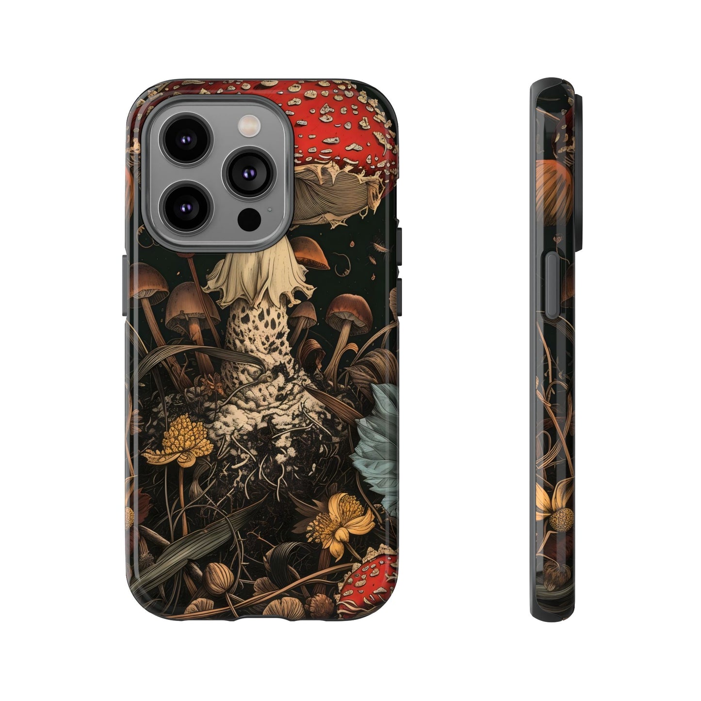 Mushroom Phone Case, Tough iPhone Cover, Nature Lover Gift, Unique Cell Phone Accessory, Fungi Art Design, Eco-Friendly Protection