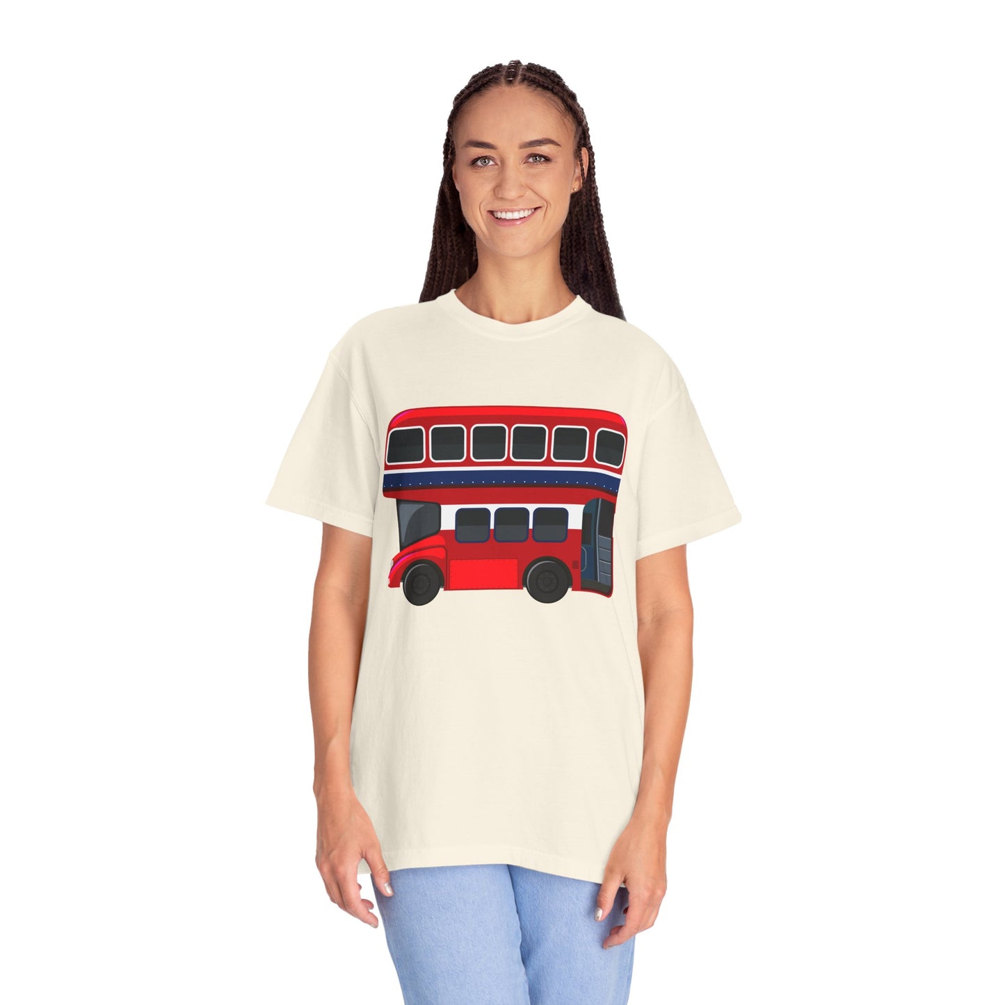 Unisex Garment-Dyed T-shirt - All Aboard! The Classic London Double-Decker