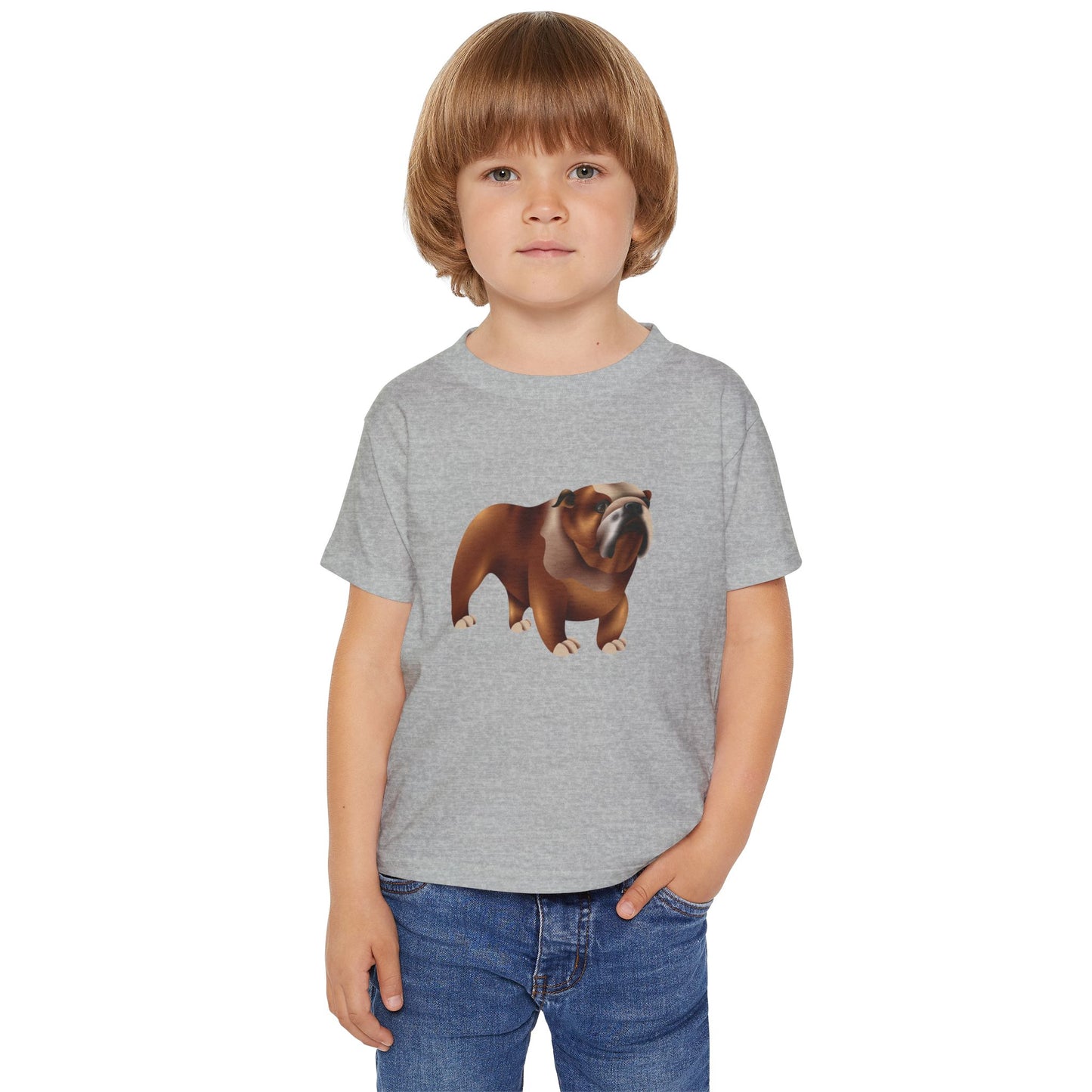 Cute Bulldog Toddler T-Shirt - Heavy Cotton Tee for Animal Lovers