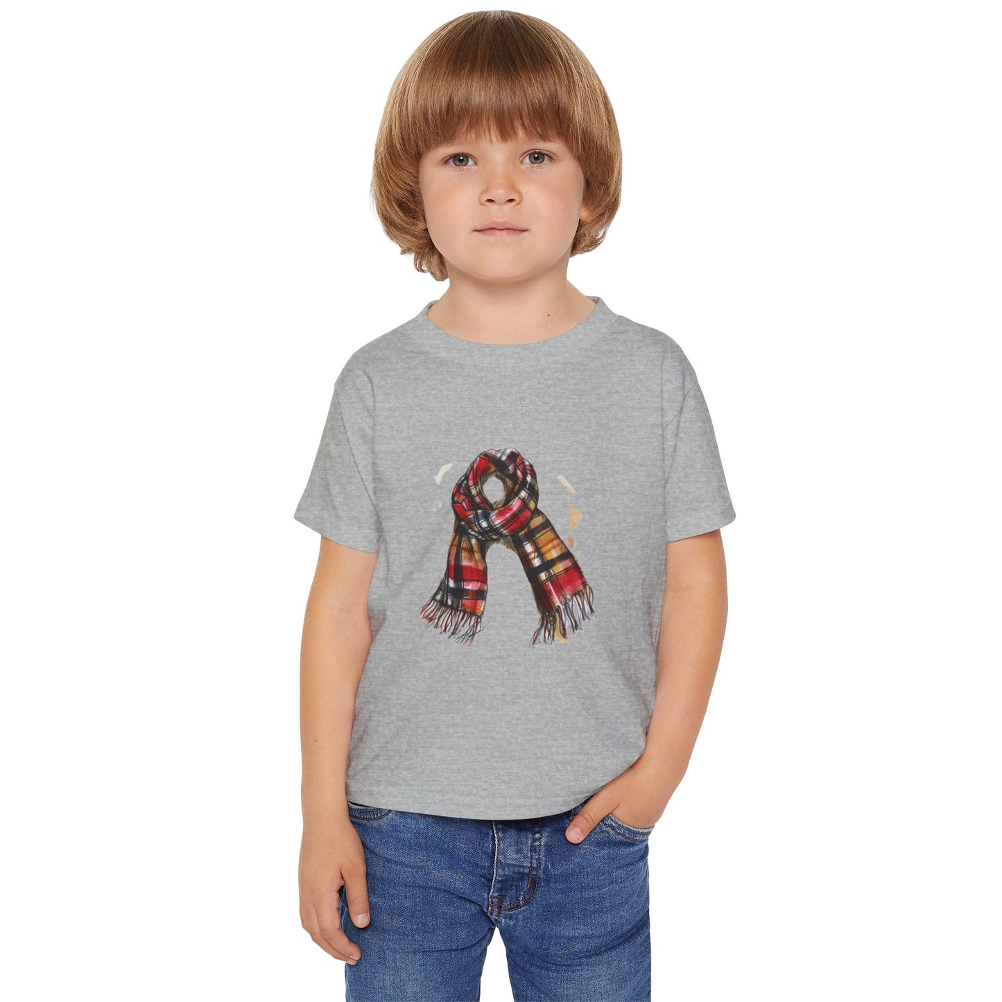 Warm & Cozy Toddler T-Shirt - British Plaid Scarf Design