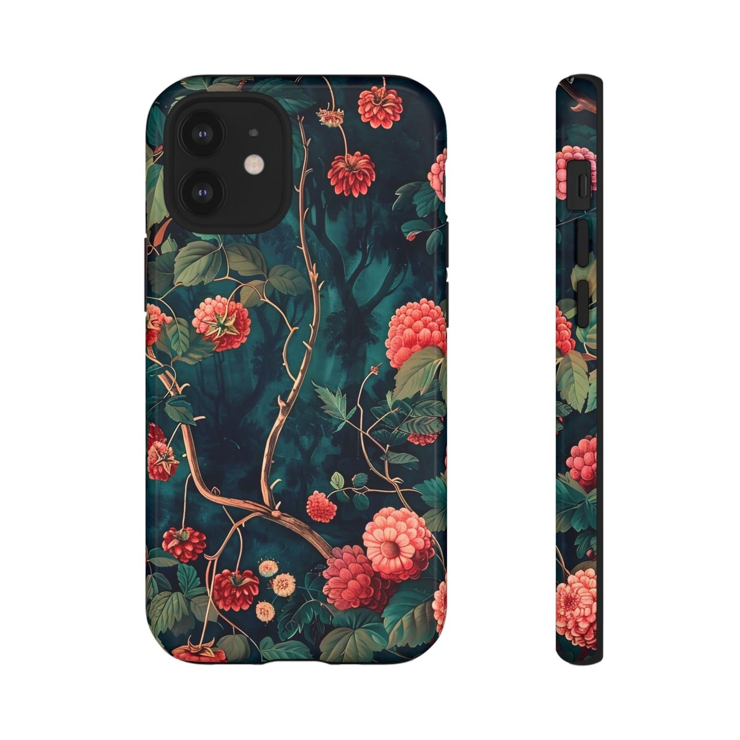 Floral Tough Phone Case with Vibrant Berry Design, Protective iPhone Skin, Gift for Nature Lovers, Elegant Tech Accessory, Unique Gift Idea
