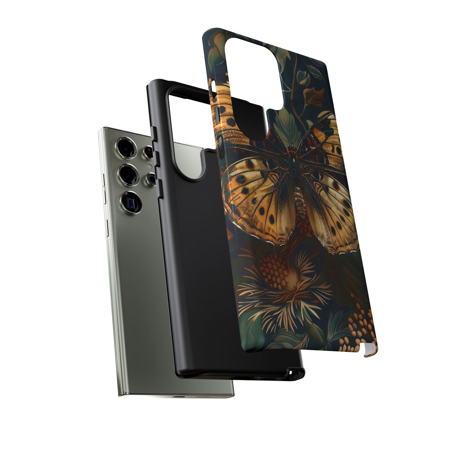 Butterfly Floral Phone Case, Tough Cases, Protective Cover, Unique Gift, Nature Lover, Art Print, Spring Decor