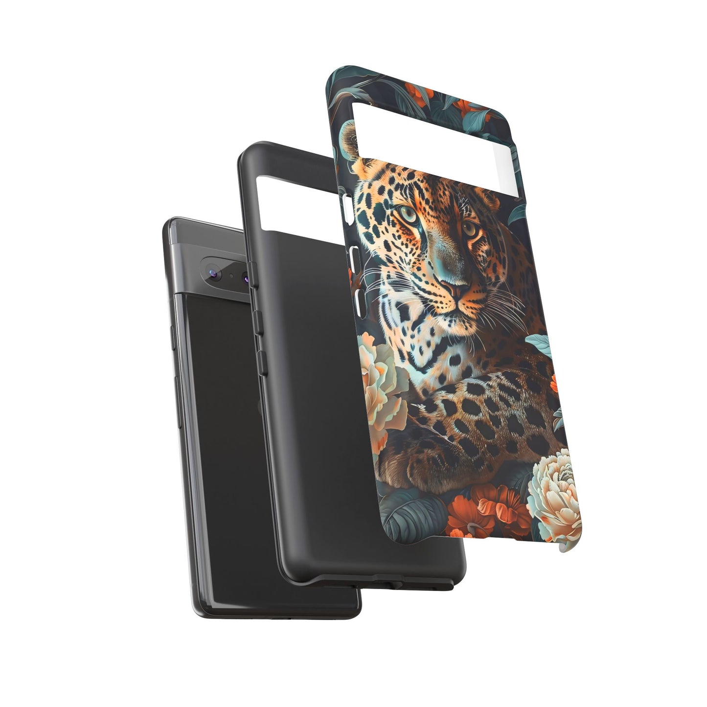 Wildlife Phone Case with Leopard Design | Tough Cases, Animal Prints, Floral Phone Cover, Gift for Nature Lovers, Unique Phone Accessories