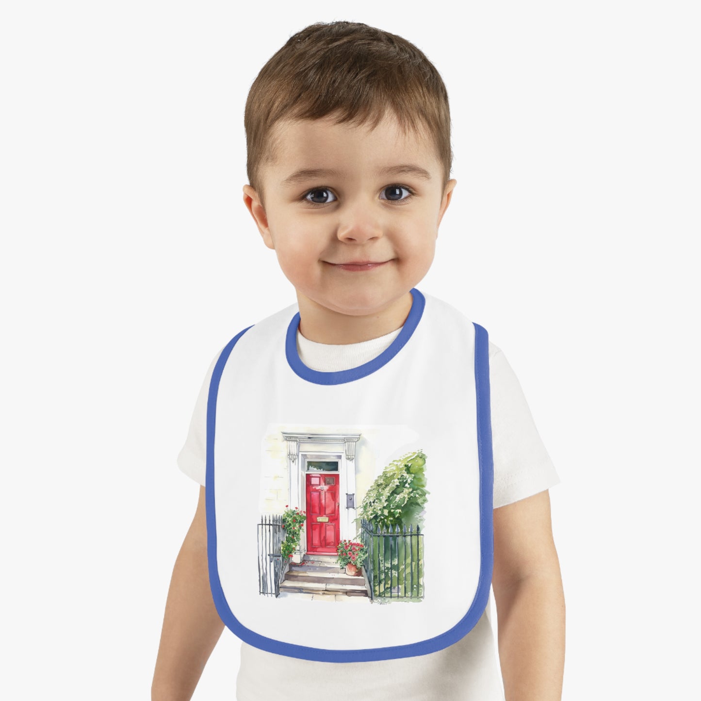 Whimsical Baby Bib with Charming Red Door Design, Cute Gift for New Parents, Baby Shower Essential, Toddler Feeding Accessory