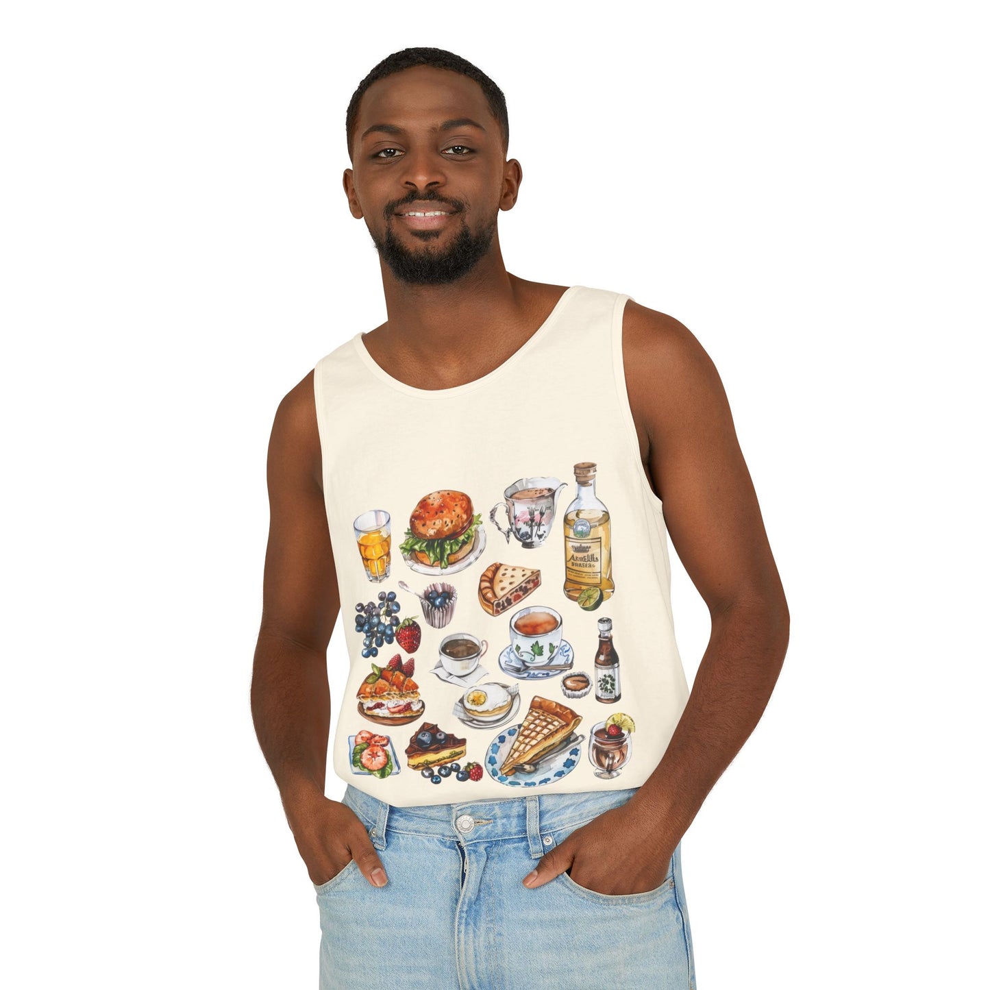 Unisex Garment-Dyed Tank Top - Vintage England Icons